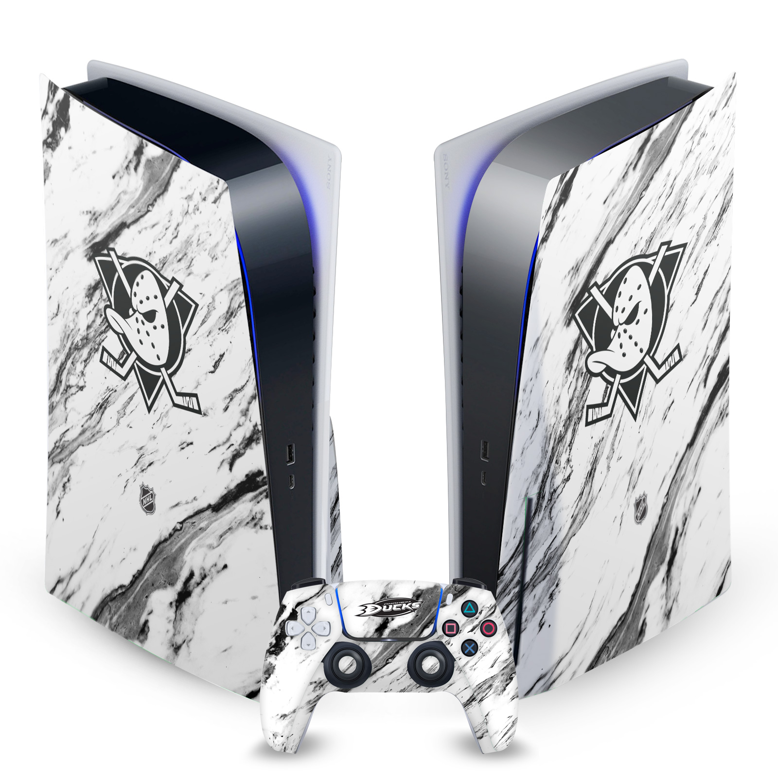 OFFICIAL NHL ANAHEIM DUCKS VINYL SKIN DECAL FOR SONY PS5 DISC EDITION BUNDLE