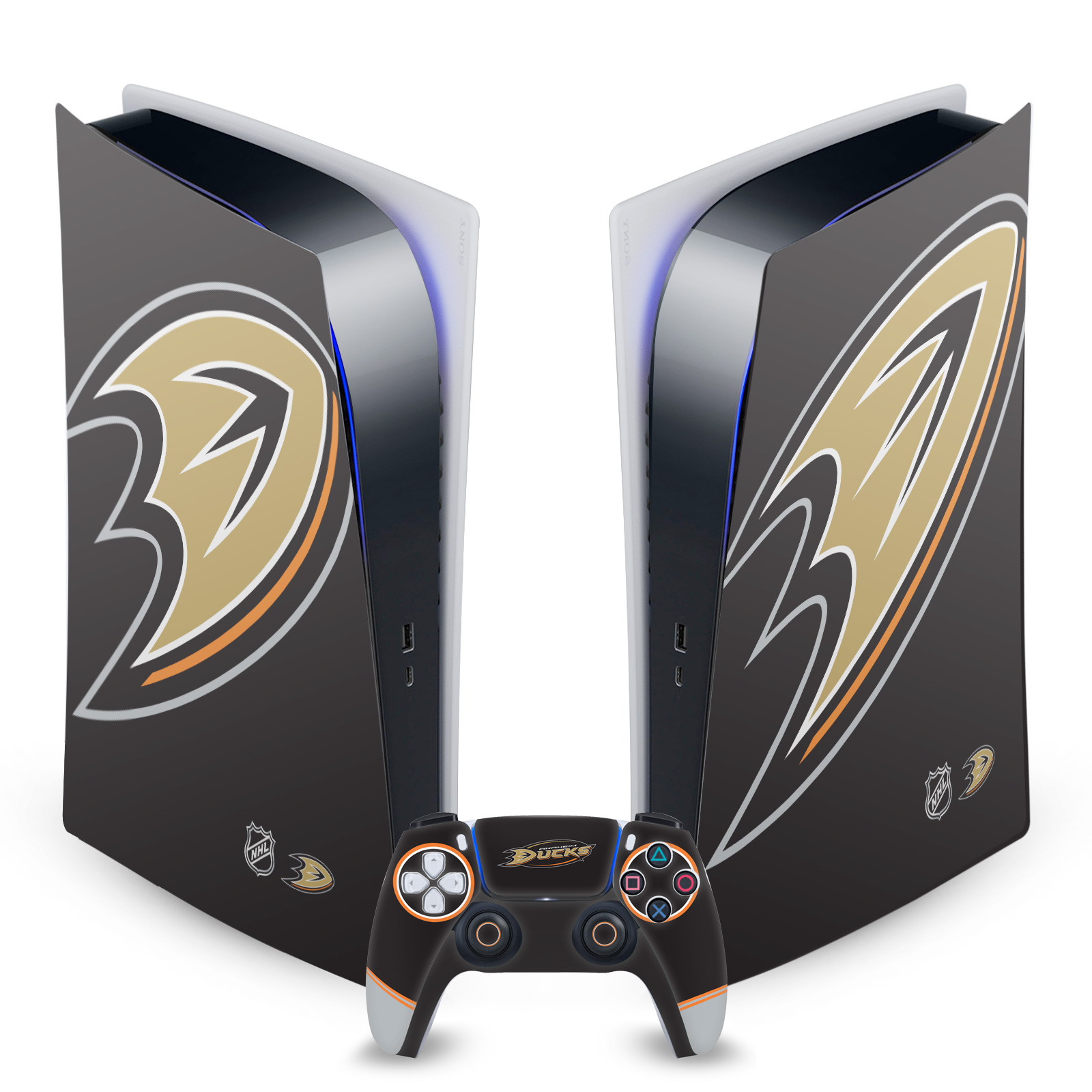 OFFICIAL NHL ANAHEIM DUCKS VINYL SKIN DECAL FOR SONY PS5 DIGITAL EDITION BUNDLE