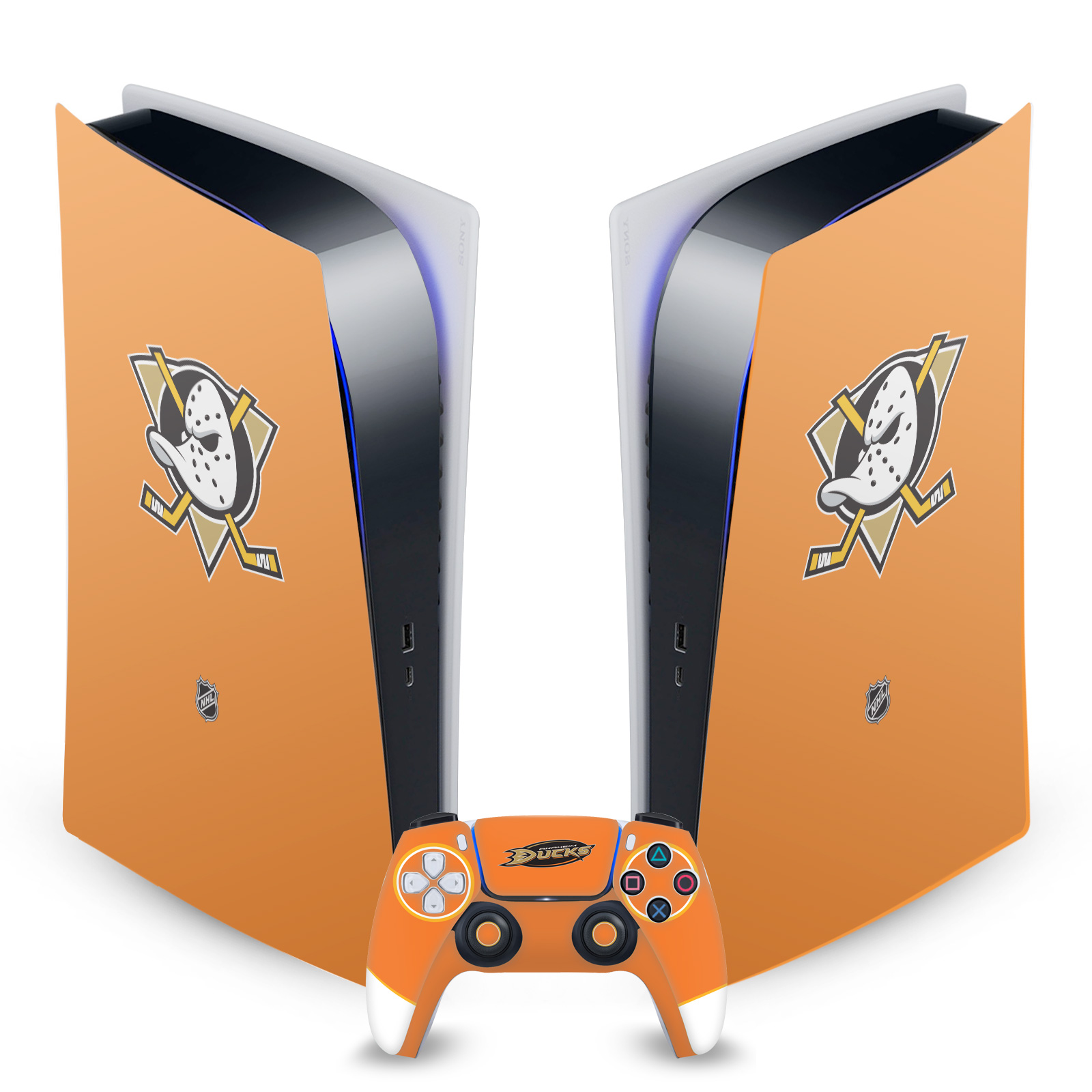 OFFICIAL NHL ANAHEIM DUCKS VINYL SKIN DECAL FOR SONY PS5 DIGITAL EDITION BUNDLE