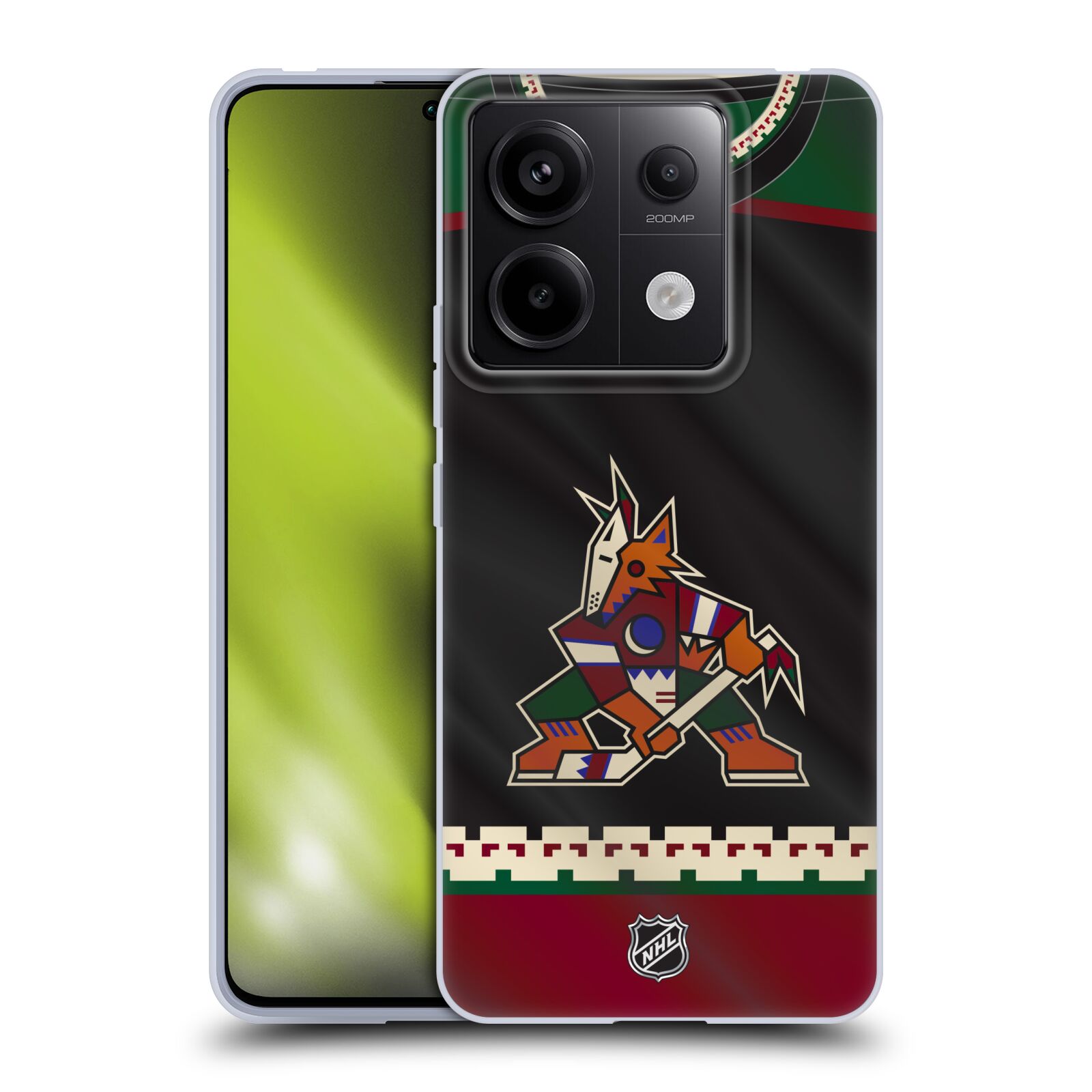 Silikonové pouzdro na mobil Xiaomi Redmi Note 13 Pro 5G / Poco X6 5G - NHL - Dres Arizona Coyotes (Silikonový kryt, obal, pouzdro na mobilní telefon Xiaomi Redmi Note 13 Pro 5G / Poco X6 5G s licencovaným motivem NHL - Dres Arizona Coyotes)