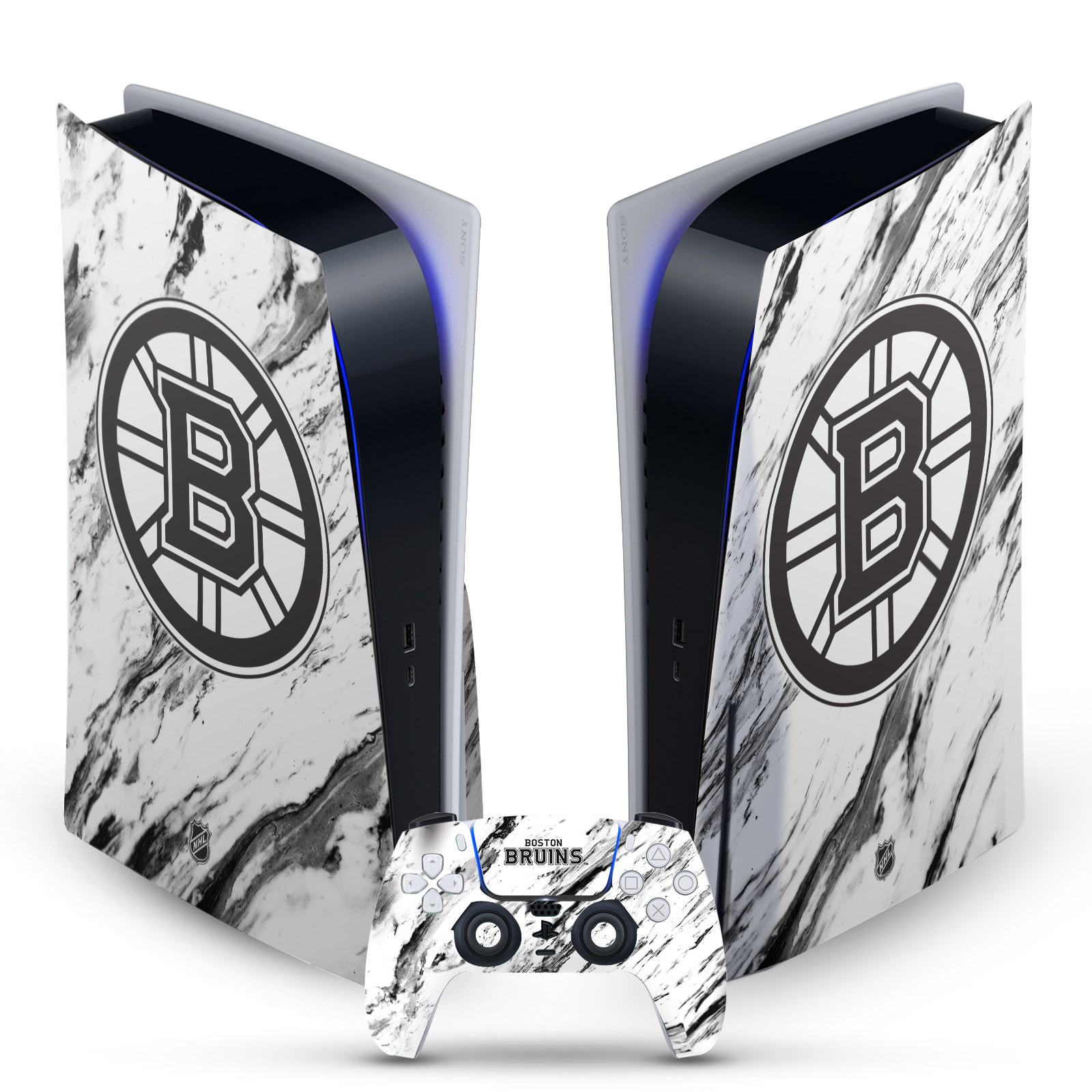 OFFICIAL NHL BOSTON BRUINS VINYL SKIN DECAL FOR SONY PS5 DISC EDITION BUNDLE