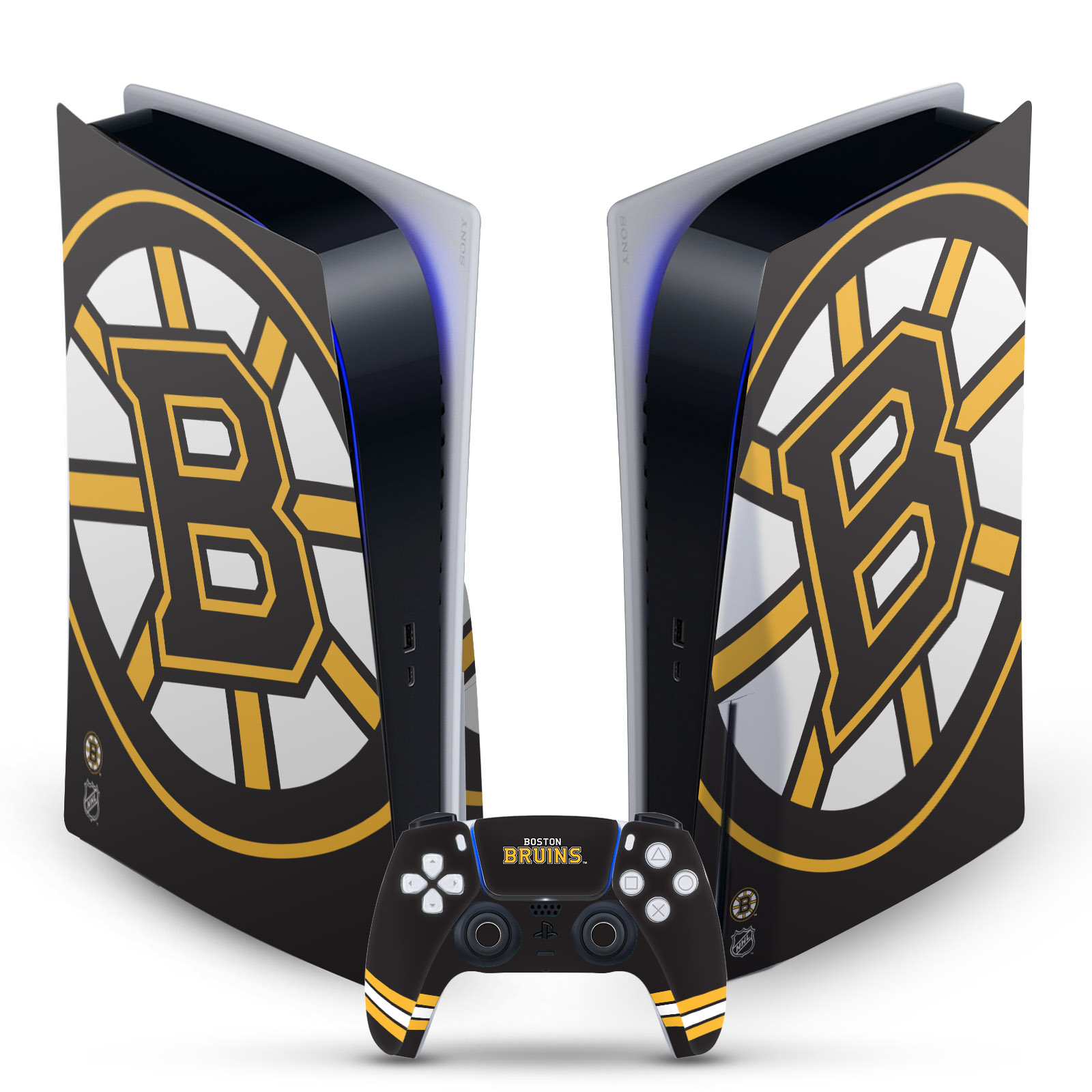 OFFICIAL NHL BOSTON BRUINS VINYL SKIN DECAL FOR SONY PS5 DISC EDITION BUNDLE