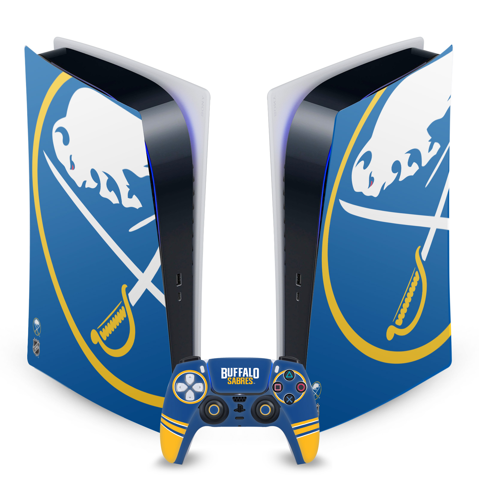 OFFICIAL NHL BUFFALO SABRES VINYL SKIN DECAL FOR SONY PS5 DIGITAL EDITION BUNDLE