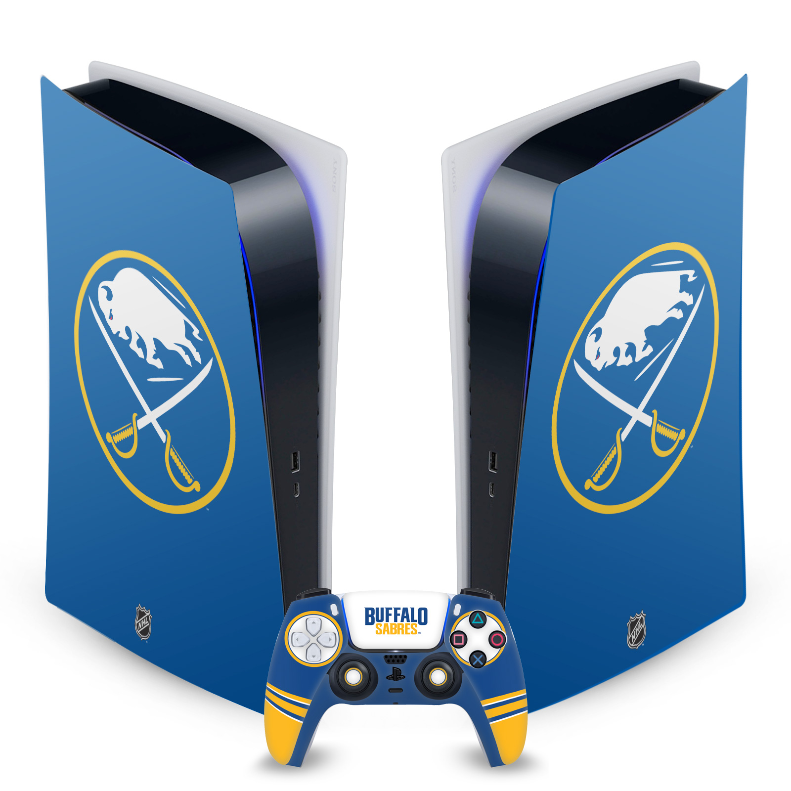 OFFICIAL NHL BUFFALO SABRES VINYL SKIN DECAL FOR SONY PS5 DIGITAL EDITION BUNDLE