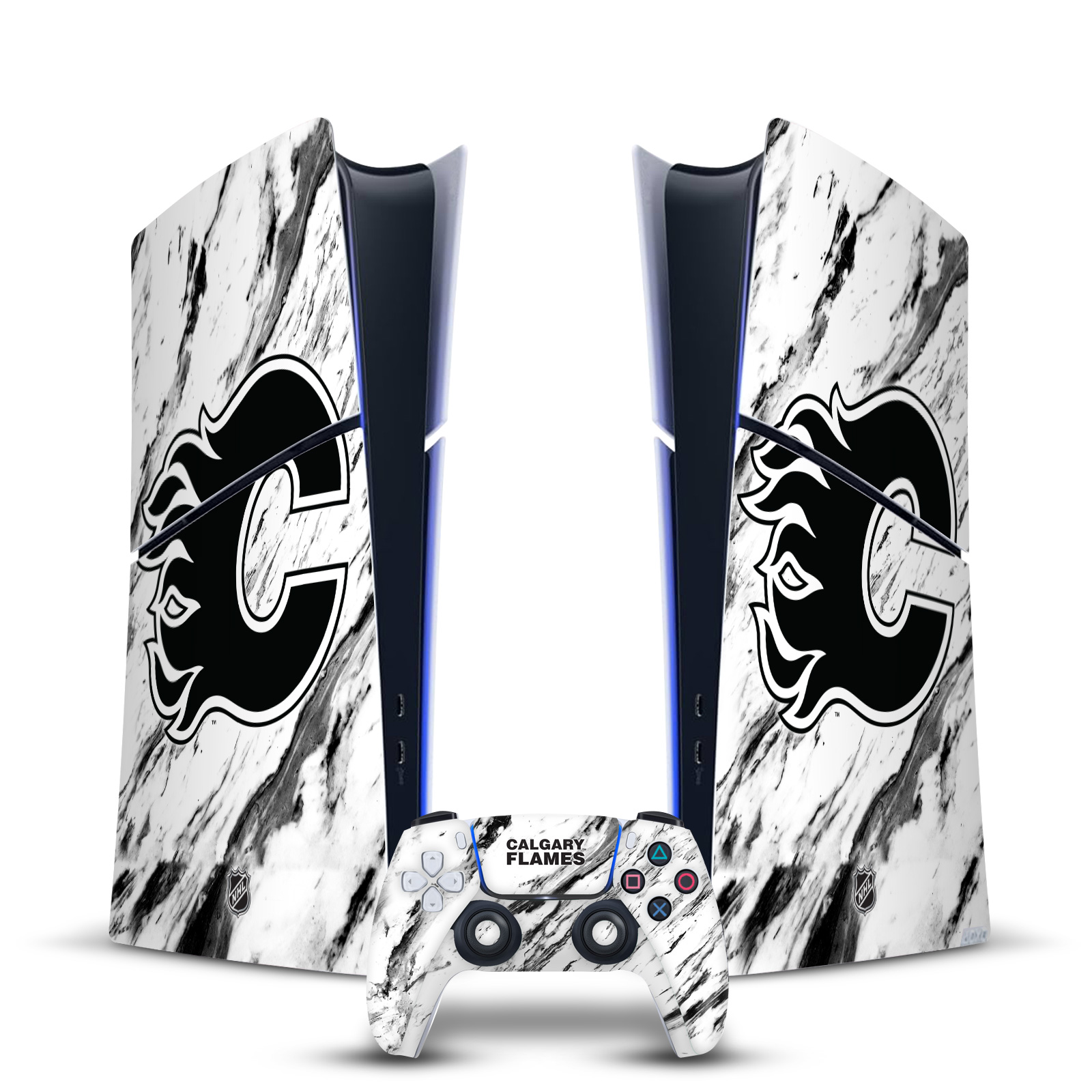 OFFICIAL NHL CALGARY FLAMES VINYL SKIN FOR PS5 SLIM DIGITAL CONSOLE & CONTROLLER