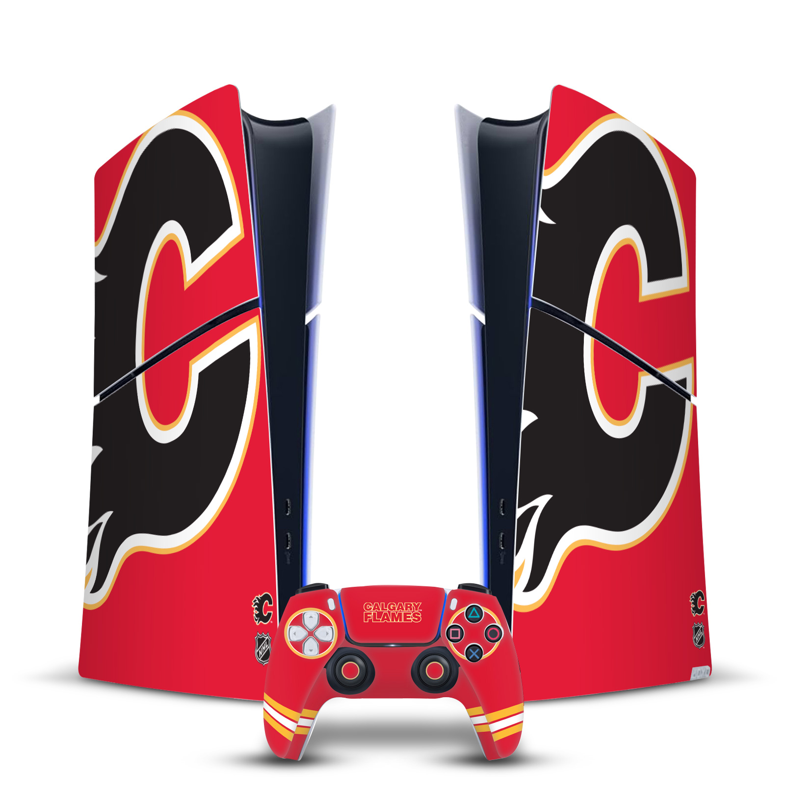 OFFICIAL NHL CALGARY FLAMES VINYL SKIN FOR PS5 SLIM DIGITAL CONSOLE & CONTROLLER