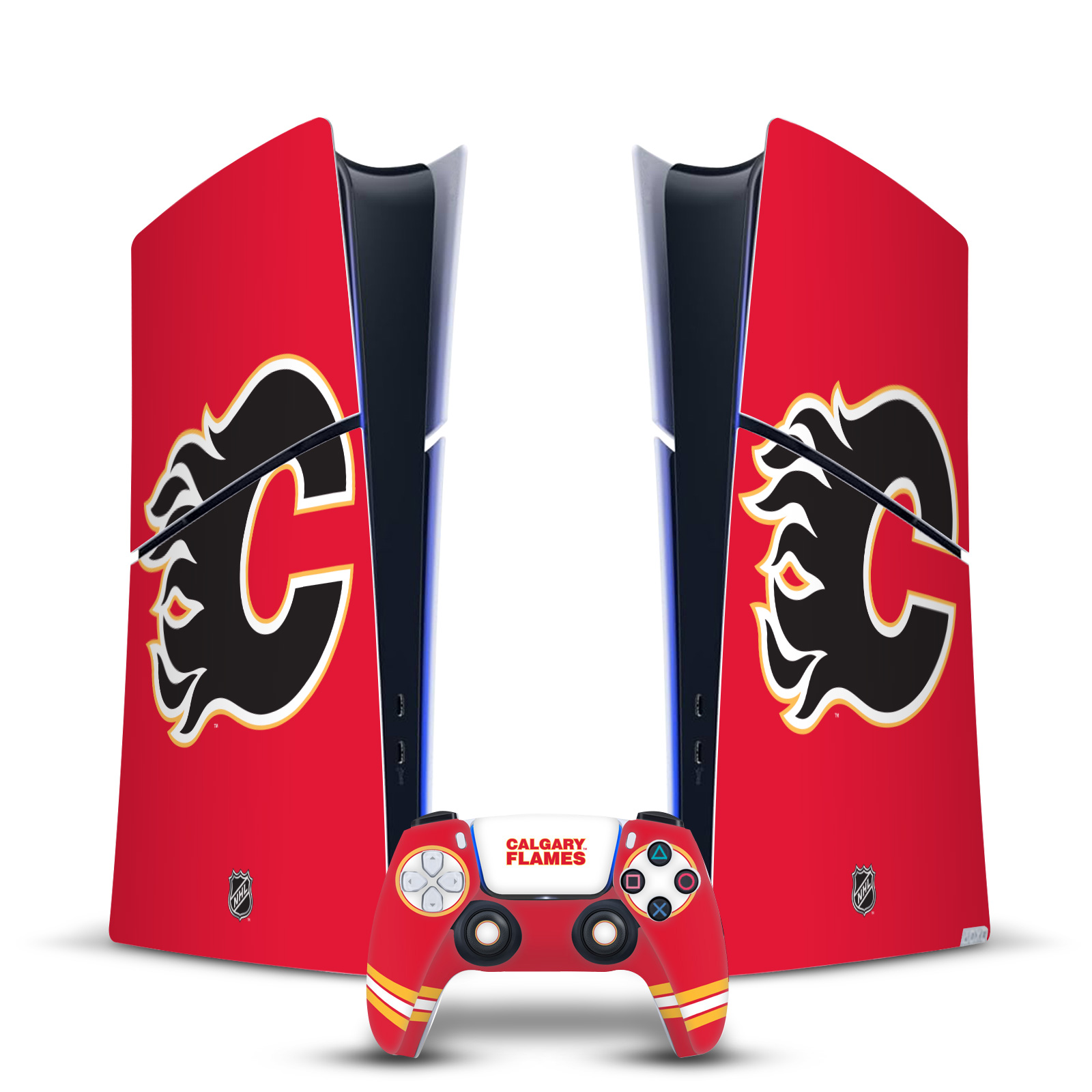 OFFICIAL NHL CALGARY FLAMES VINYL SKIN FOR PS5 SLIM DIGITAL CONSOLE & CONTROLLER