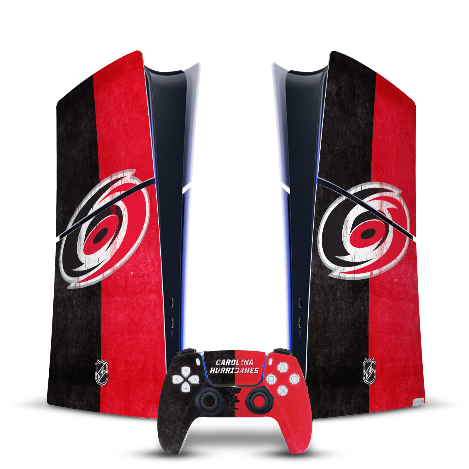 NHL CAROLINA HURRICANES VINYL SKIN FOR PS5 SLIM DIGITAL CONSOLE & CONTROLLER