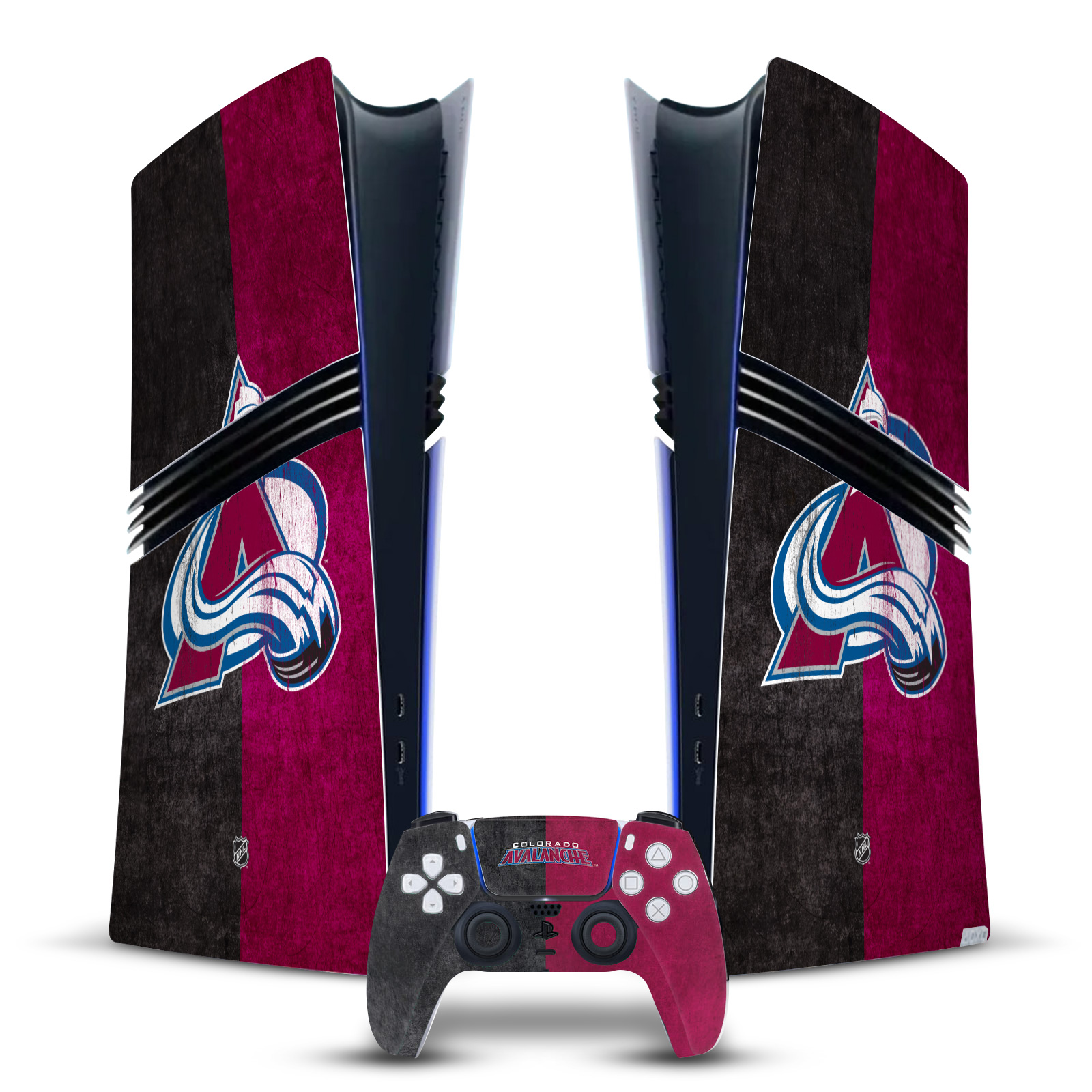 NHL COLORADO AVALANCHE VINYL SKIN FOR SONY PS5 PRO DIGITAL EDITION BUNDLE