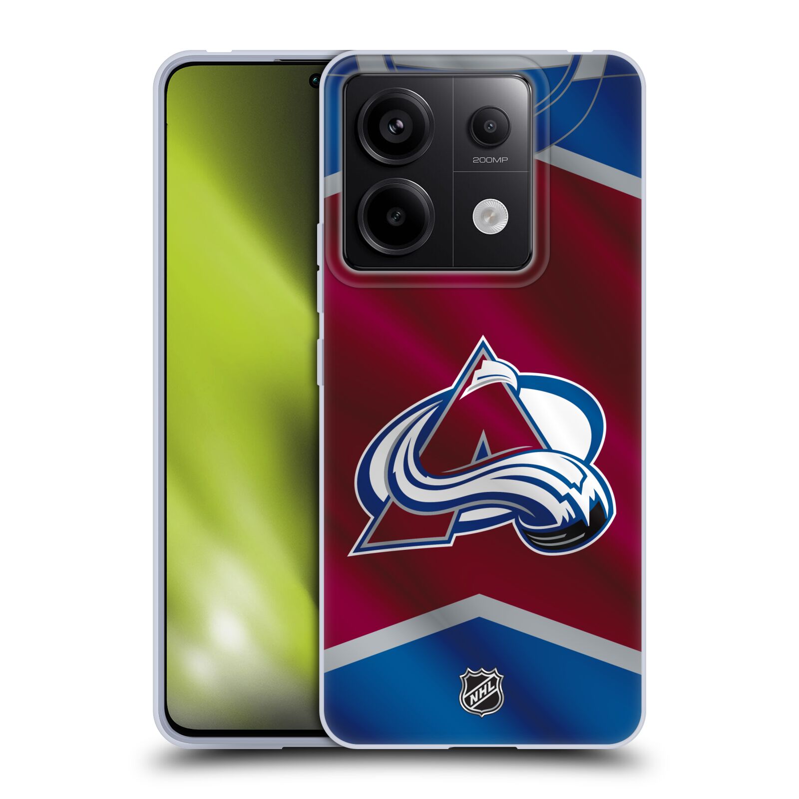 Silikonové pouzdro na mobil Xiaomi Redmi Note 13 Pro 5G / Poco X6 5G - NHL - Dres Colorado Avalanche (Silikonový kryt, obal, pouzdro na mobilní telefon Xiaomi Redmi Note 13 Pro 5G / Poco X6 5G s licencovaným motivem NHL - Dres Colorado Avalanche)