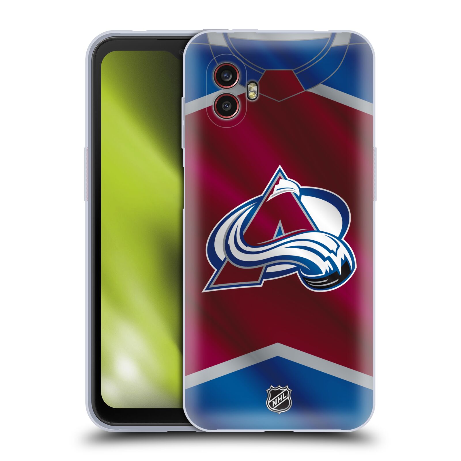 Silikonové pouzdro - Samsung Galaxy Xcover 6 Pro - NHL - Dres Colorado Avalanche (Silikonový kryt, obal, pouzdro na mobilní telefon Samsung Galaxy Xcover 6 Pro s licencovaným motivem NHL - Dres Colorado Avalanche)