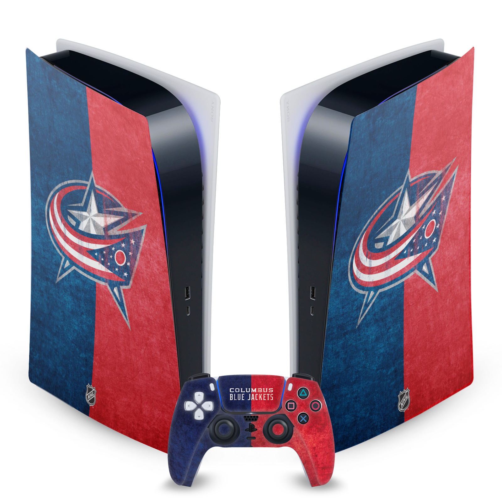 NHL COLUMBUS BLUE JACKETS VINYL SKIN DECAL FOR SONY PS5 DIGITAL EDITION BUNDLE