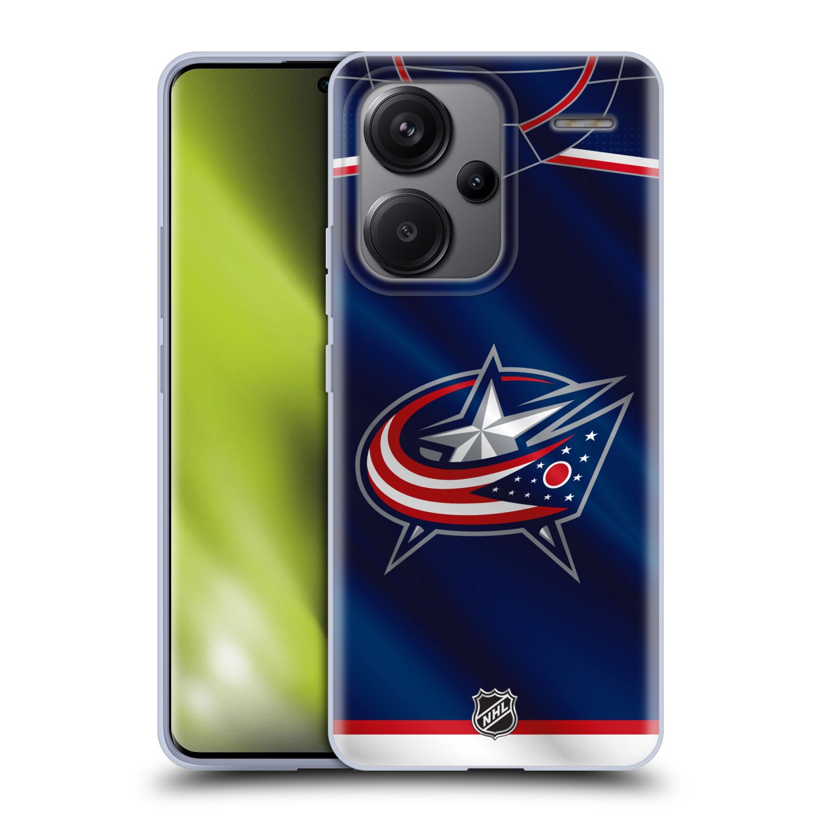 Silikonové pouzdro na mobil Xiaomi Redmi Note 13 Pro Plus 5G - NHL - Dres Columbus Blue Jackets (Silikonový kryt, obal, pouzdro na mobilní telefon Xiaomi Redmi Note 13 Pro Plus 5G s licencovaným motivem NHL - Dres Columbus Blue Jackets)