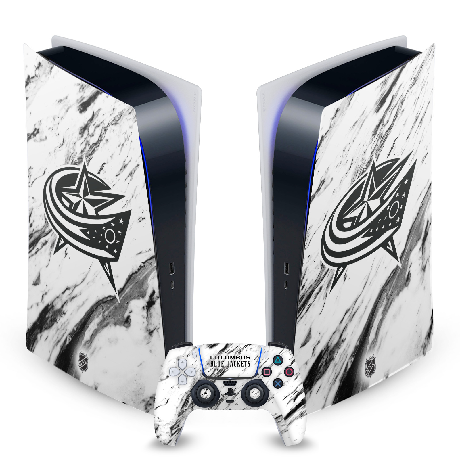 NHL COLUMBUS BLUE JACKETS VINYL SKIN DECAL FOR SONY PS5 DIGITAL EDITION BUNDLE