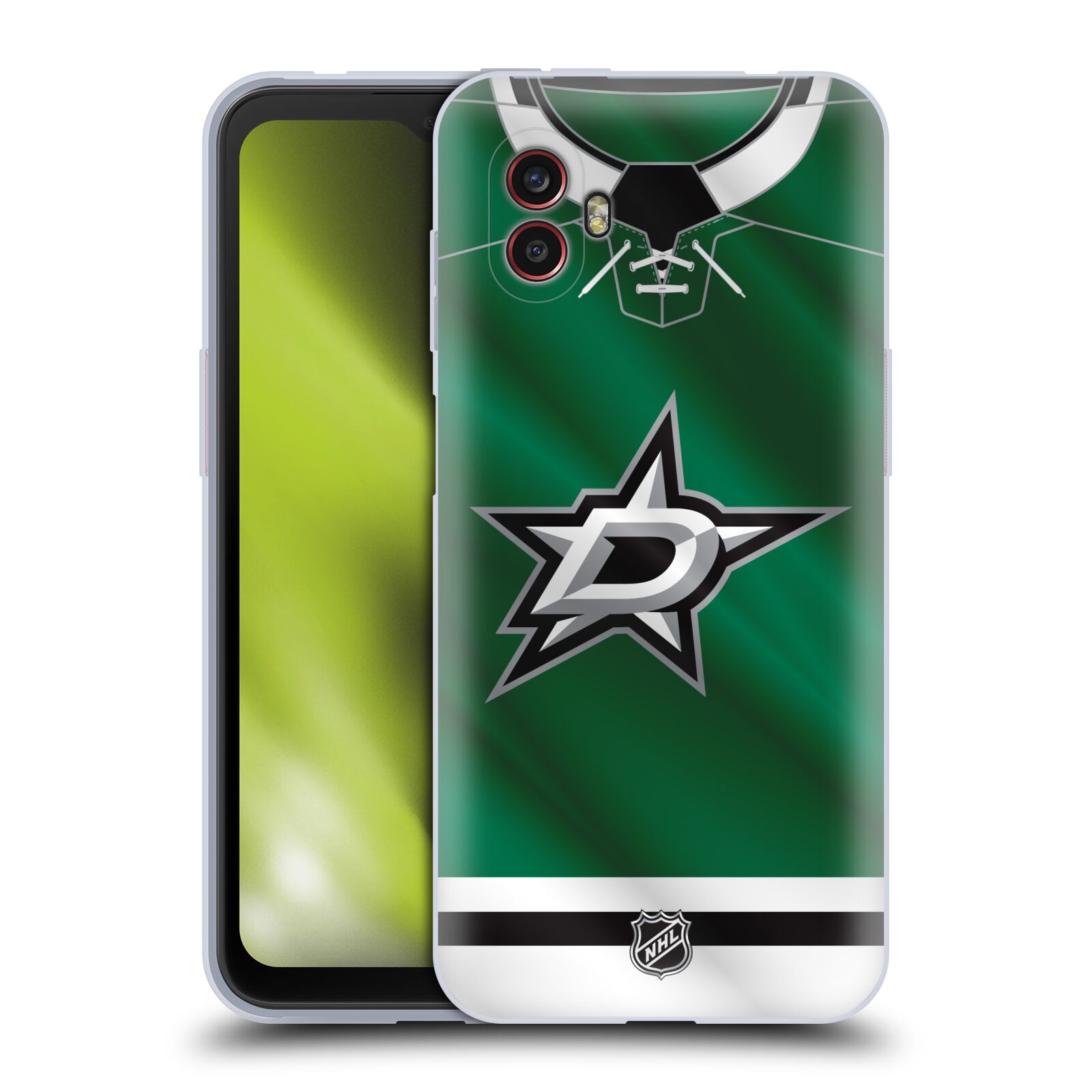 Silikonové pouzdro - Samsung Galaxy Xcover 6 Pro - NHL - Dres Dallas Stars (Silikonový kryt, obal, pouzdro na mobilní telefon Samsung Galaxy Xcover 6 Pro s licencovaným motivem NHL - Dres Dallas Stars)