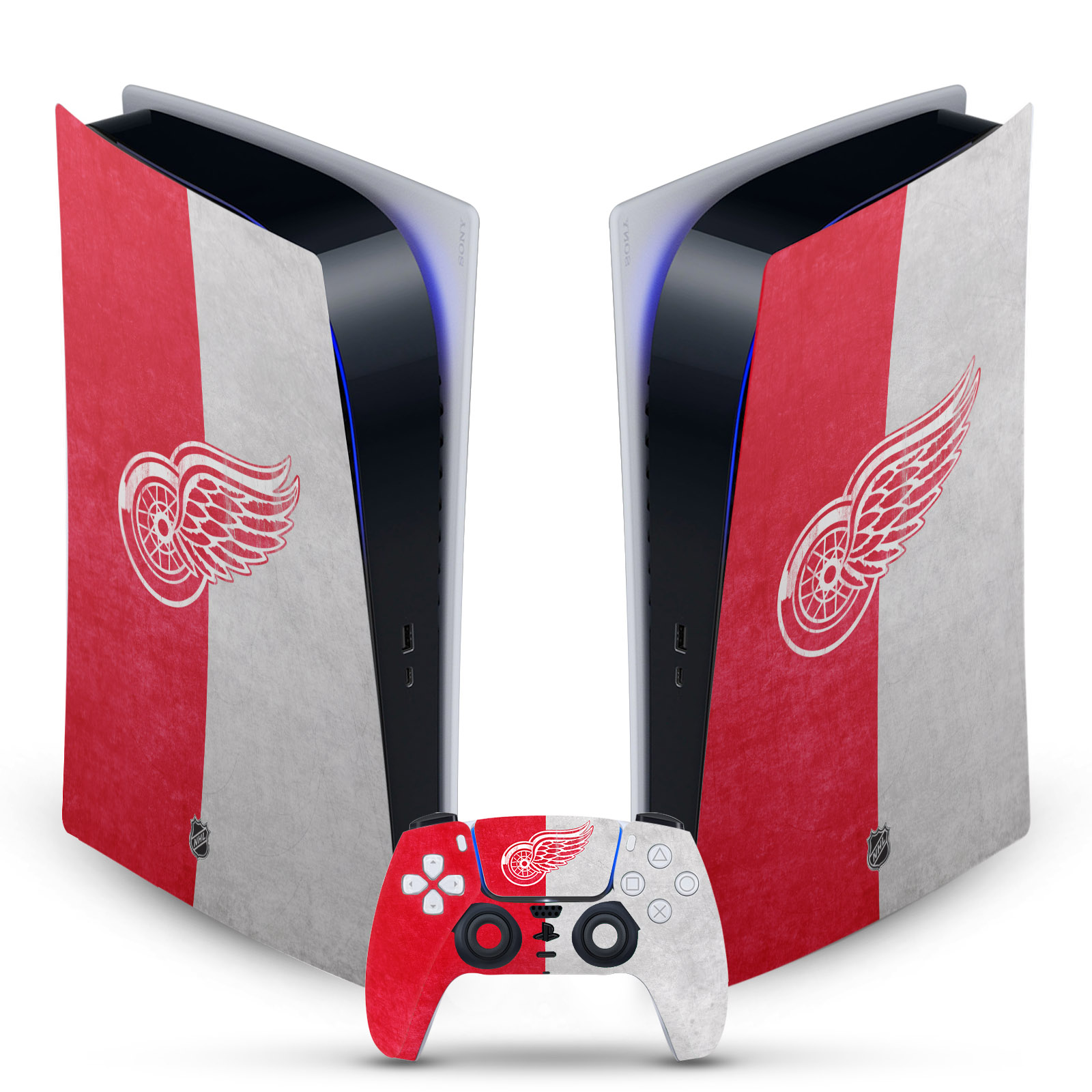 OFFICIAL NHL DETROIT RED WINGS VINYL SKIN FOR SONY PS5 DIGITAL EDITION BUNDLE