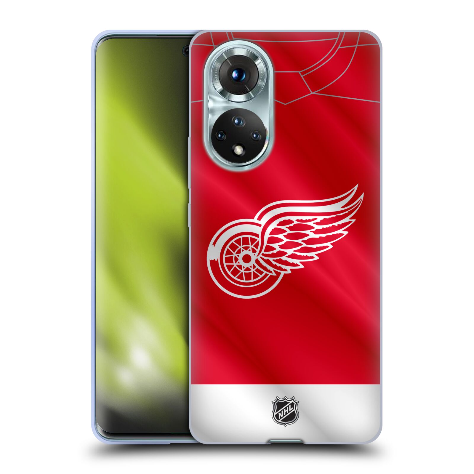 Silikonové pouzdro na mobil Huawei Nova 9 / Honor 50 - NHL - Dres Detroit Red Wings (Silikonový kryt, obal, pouzdro na mobilní telefon Huawei Nova 9 / Honor 50 s licencovaným motivem NHL - Dres Detroit Red Wings)