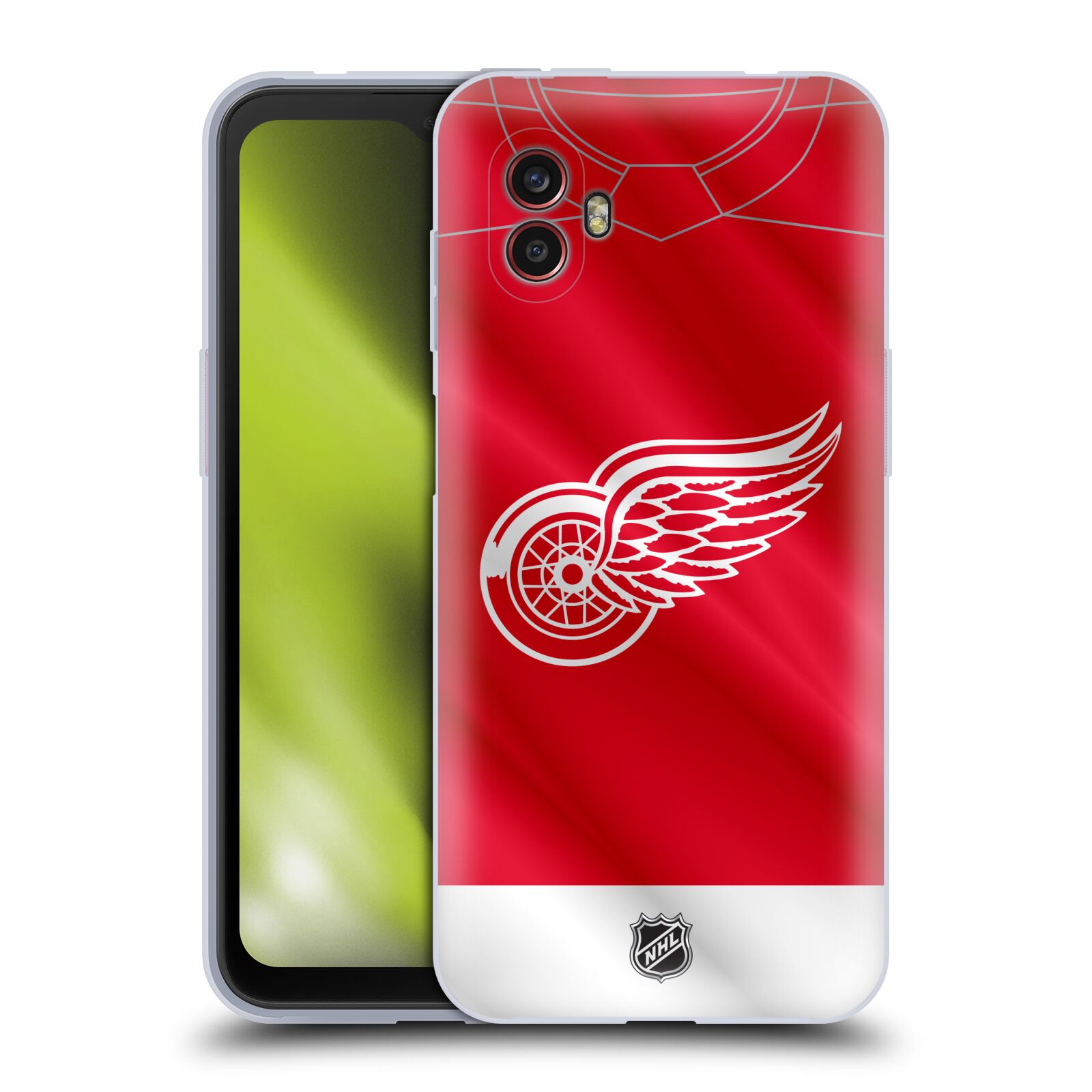 Silikonové pouzdro - Samsung Galaxy Xcover 6 Pro - NHL - Dres Detroit Red Wings (Silikonový kryt, obal, pouzdro na mobilní telefon Samsung Galaxy Xcover 6 Pro s licencovaným motivem NHL - Dres Detroit Red Wings)