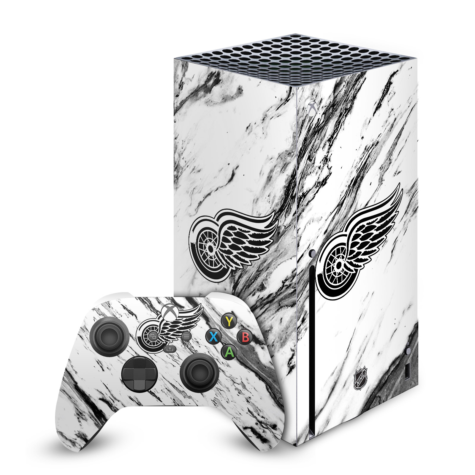 OFFICIAL NHL DETROIT RED WINGS VINYL SKIN FOR SERIES X CONSOLE & CONTROLLER