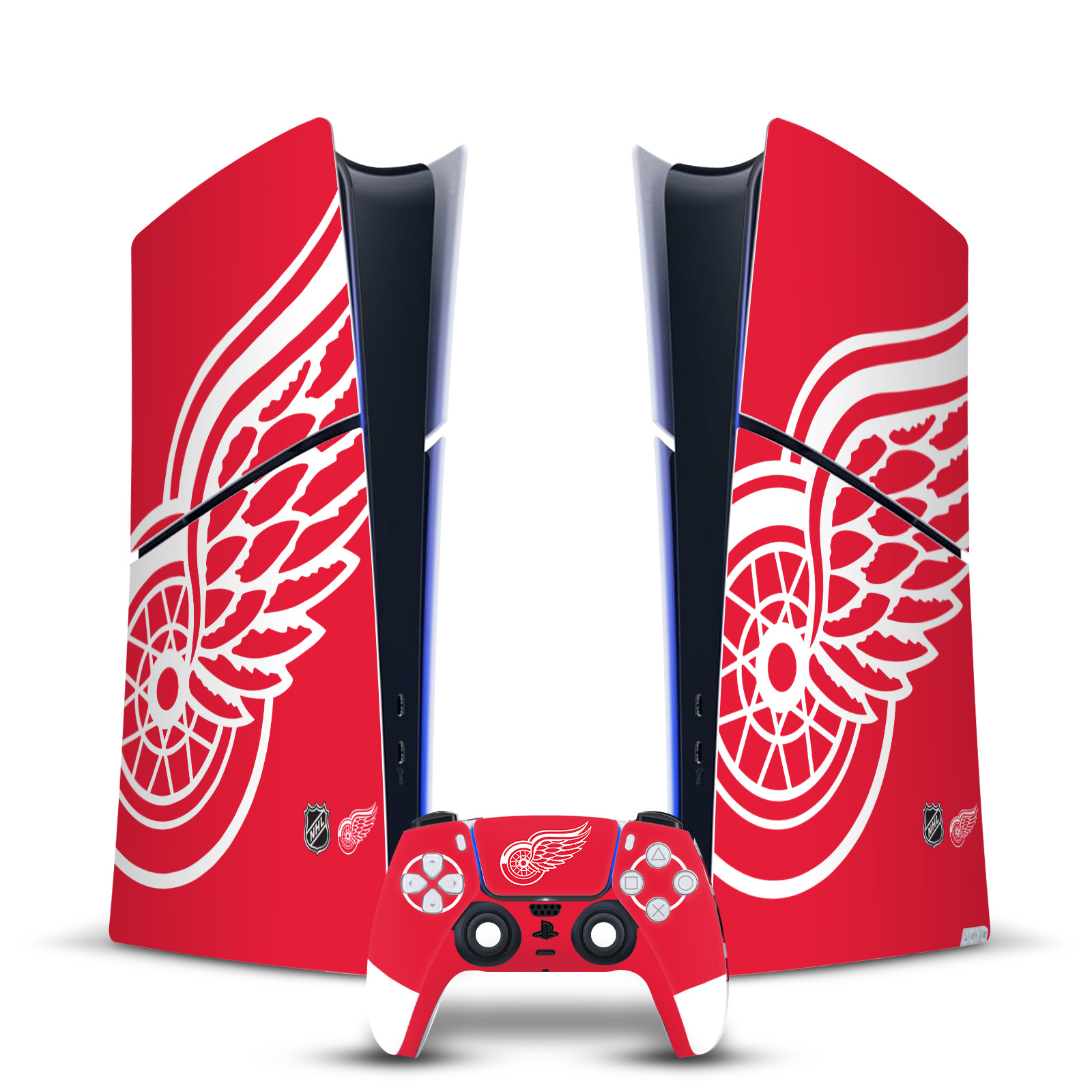 NHL DETROIT RED WINGS VINYL SKIN DECAL FOR PS5 SLIM DIGITAL CONSOLE & CONTROLLER