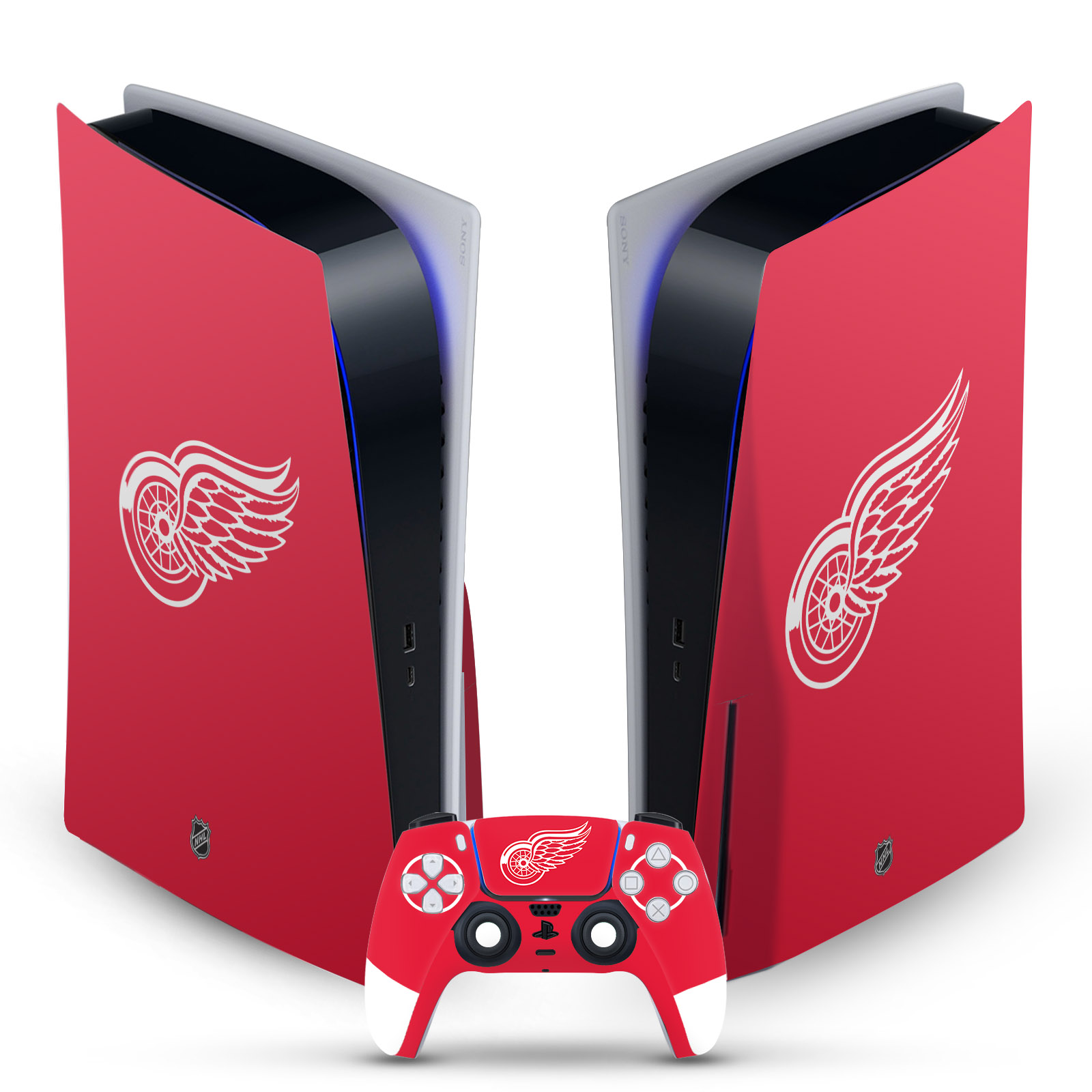 OFFICIAL NHL DETROIT RED WINGS VINYL SKIN DECAL FOR SONY PS5 DISC EDITION BUNDLE