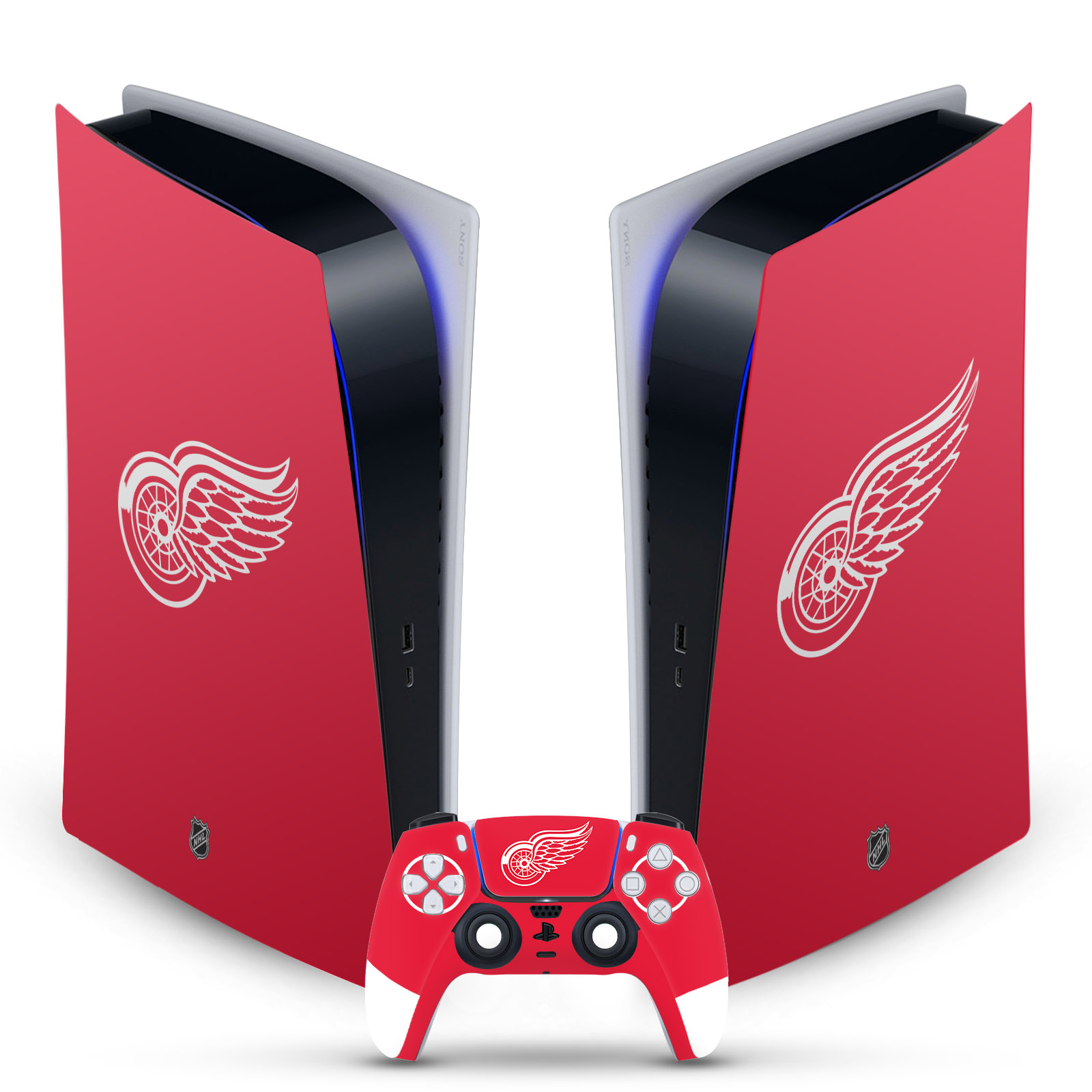 OFFICIAL NHL DETROIT RED WINGS VINYL SKIN FOR SONY PS5 DIGITAL EDITION BUNDLE