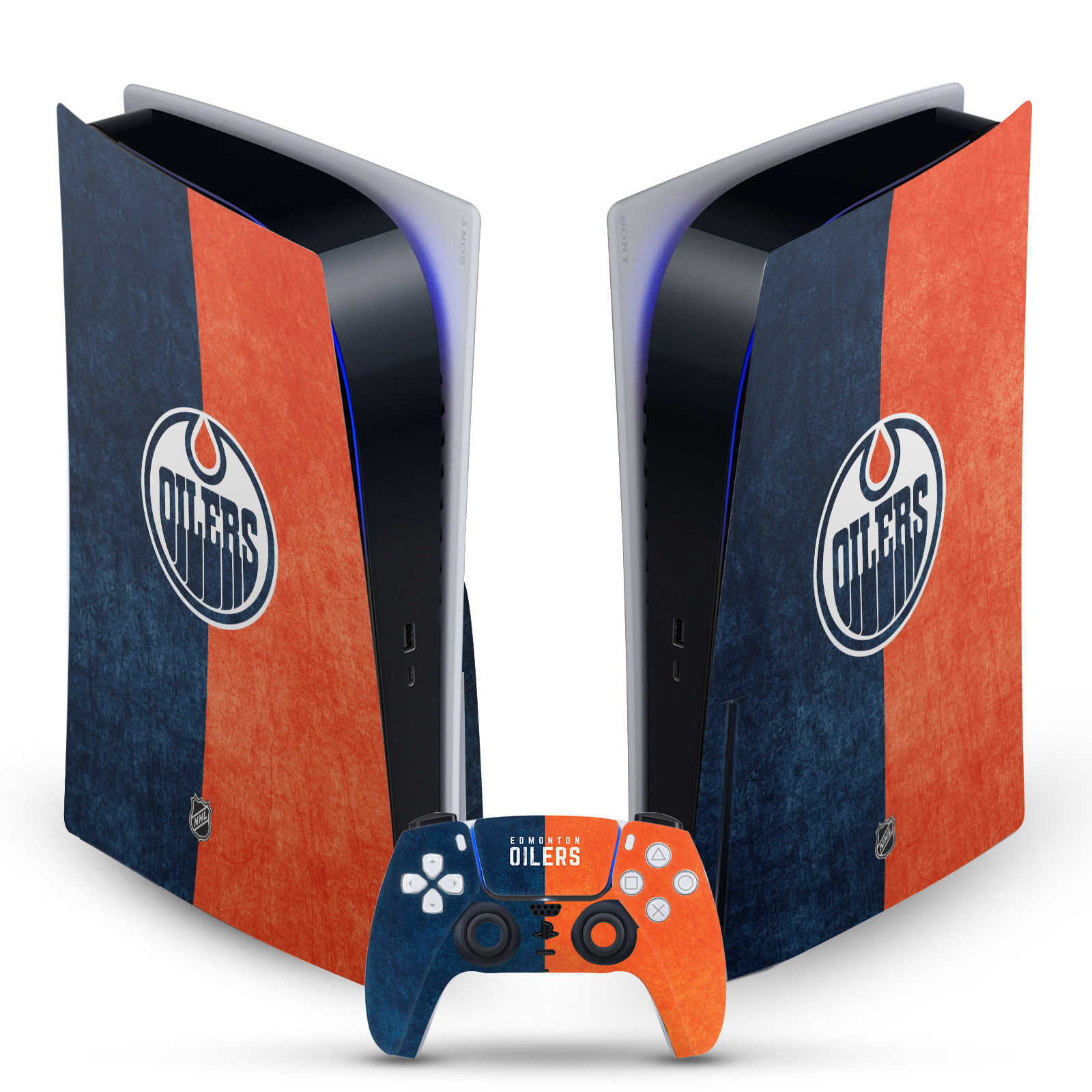 OFFICIAL NHL EDMONTON OILERS VINYL SKIN DECAL FOR SONY PS5 DISC EDITION BUNDLE