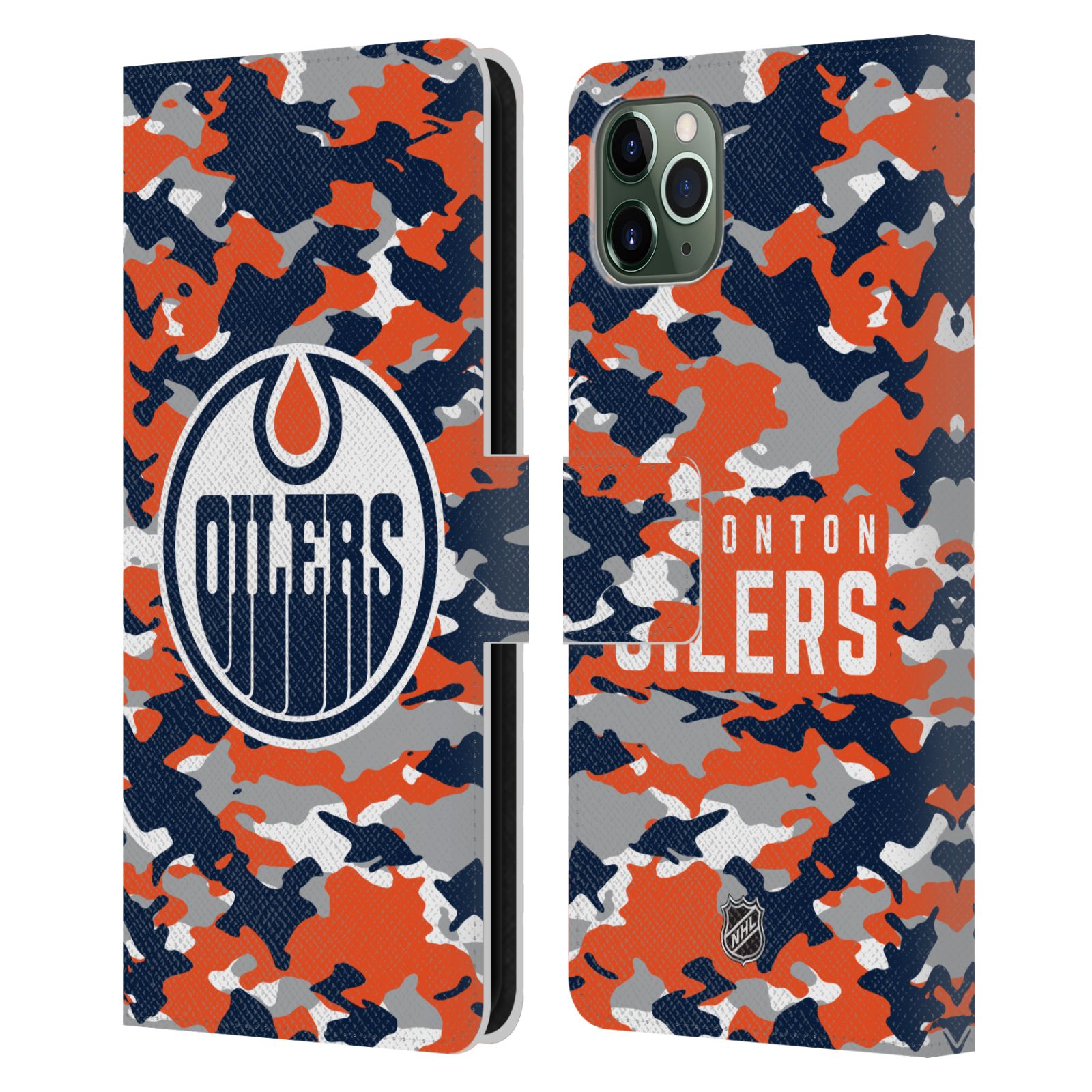 OFFICIAL NHL EDMONTON OILERS LEATHER BOOK WALLET CASE FOR APPLE iPHONE