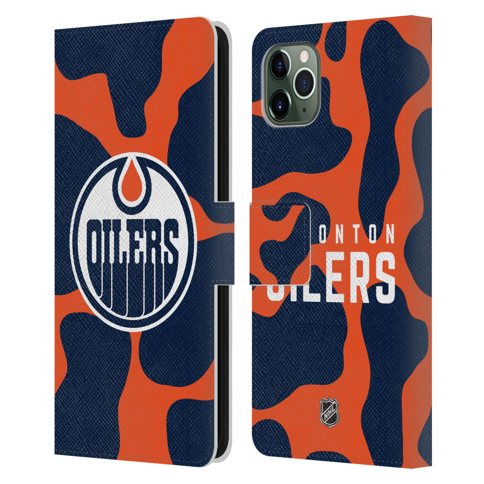OFFICIAL NHL EDMONTON OILERS LEATHER BOOK WALLET CASE FOR APPLE iPHONE