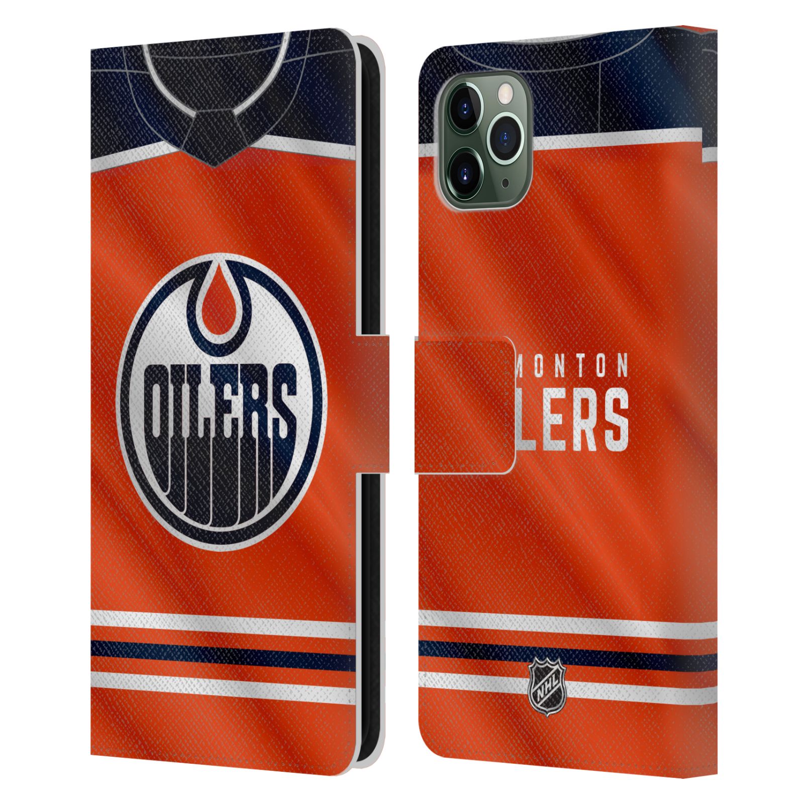 OFFICIAL NHL EDMONTON OILERS LEATHER BOOK WALLET CASE FOR APPLE iPHONE