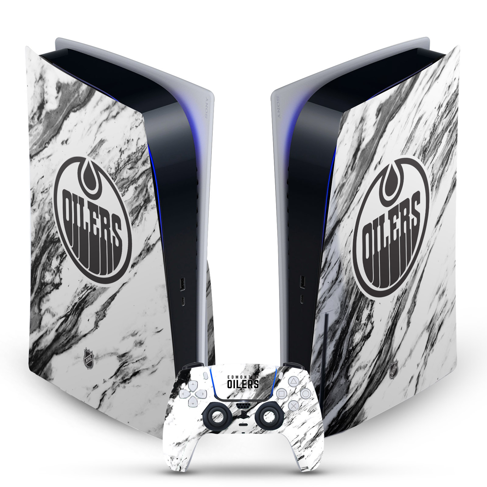 OFFICIAL NHL EDMONTON OILERS VINYL SKIN DECAL FOR SONY PS5 DISC EDITION BUNDLE