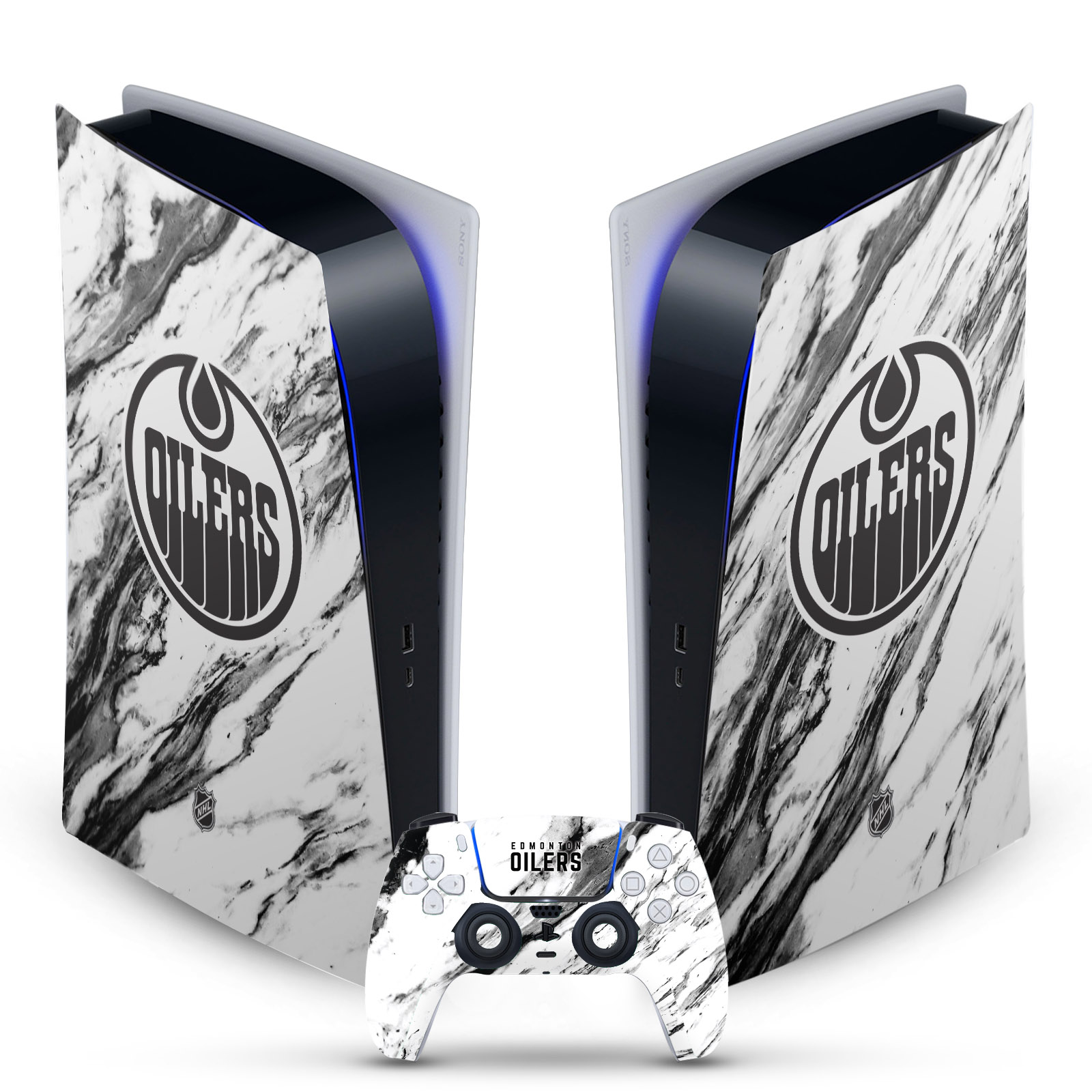 OFFICIAL NHL EDMONTON OILERS VINYL SKIN FOR SONY PS5 DIGITAL EDITION BUNDLE