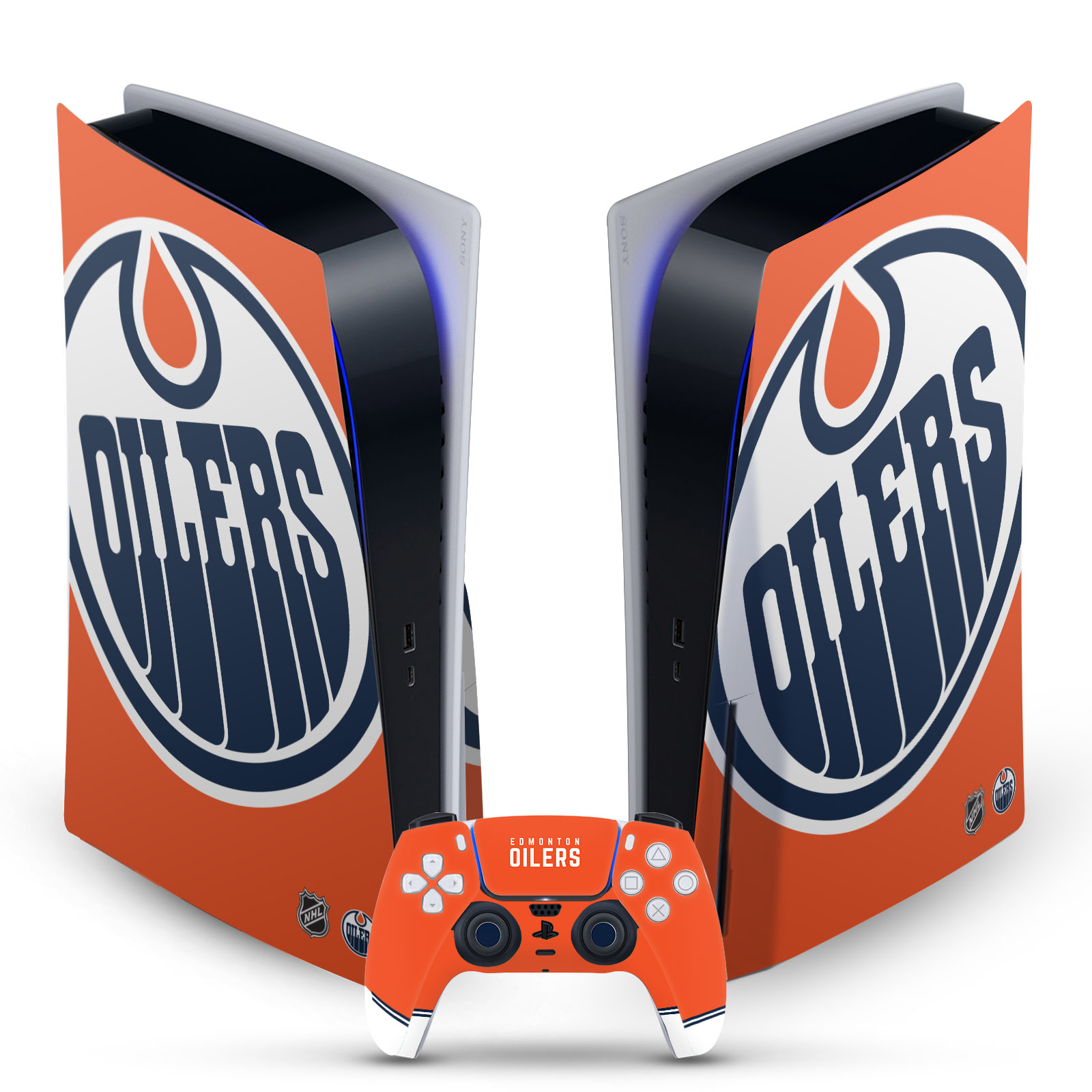 OFFICIAL NHL EDMONTON OILERS VINYL SKIN DECAL FOR SONY PS5 DISC EDITION BUNDLE