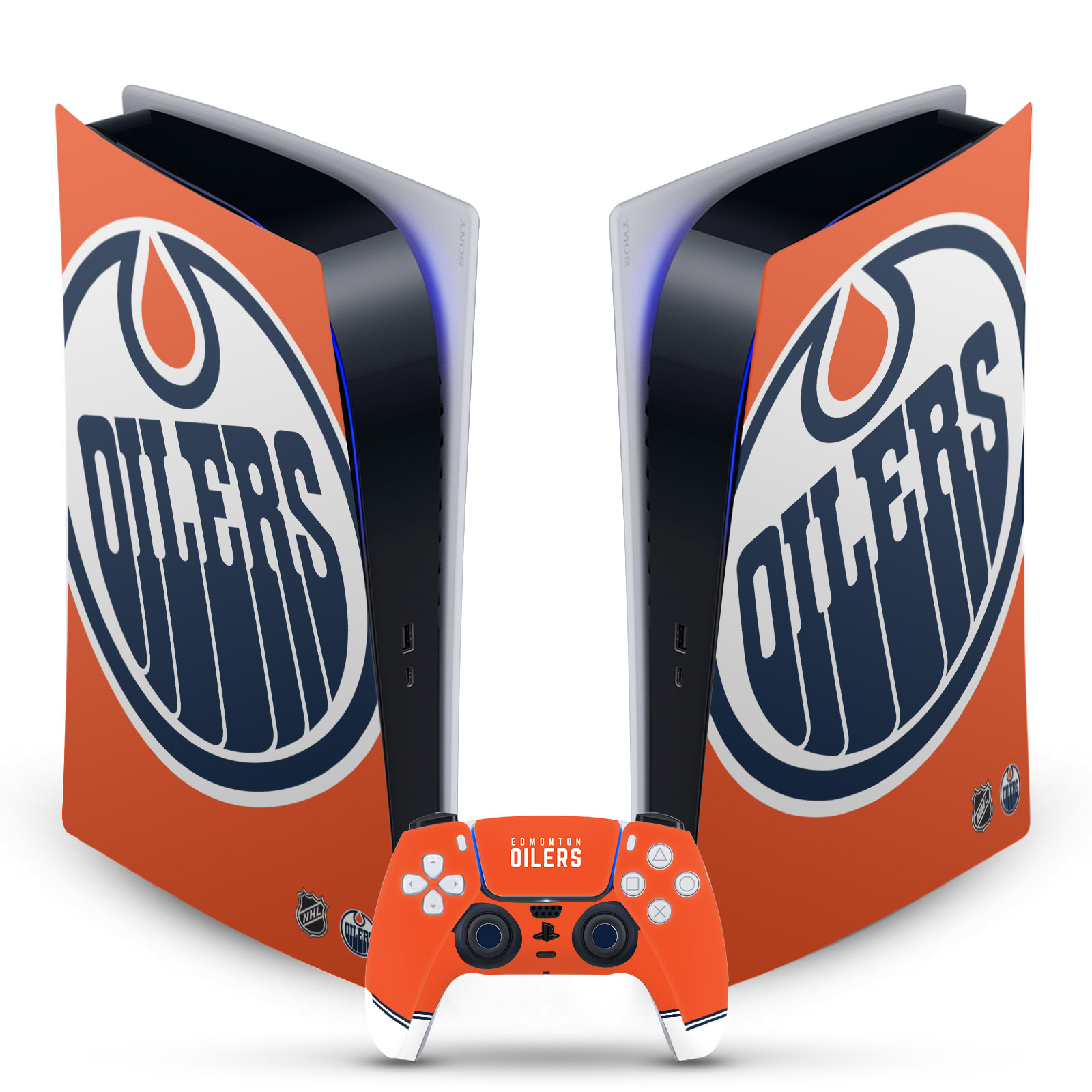 OFFICIAL NHL EDMONTON OILERS VINYL SKIN FOR SONY PS5 DIGITAL EDITION BUNDLE