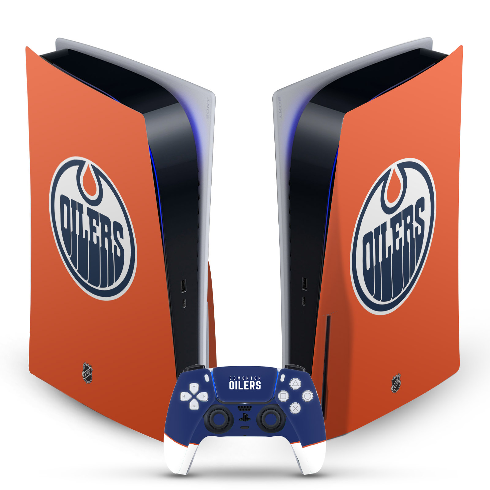 OFFICIAL NHL EDMONTON OILERS VINYL SKIN DECAL FOR SONY PS5 DISC EDITION BUNDLE