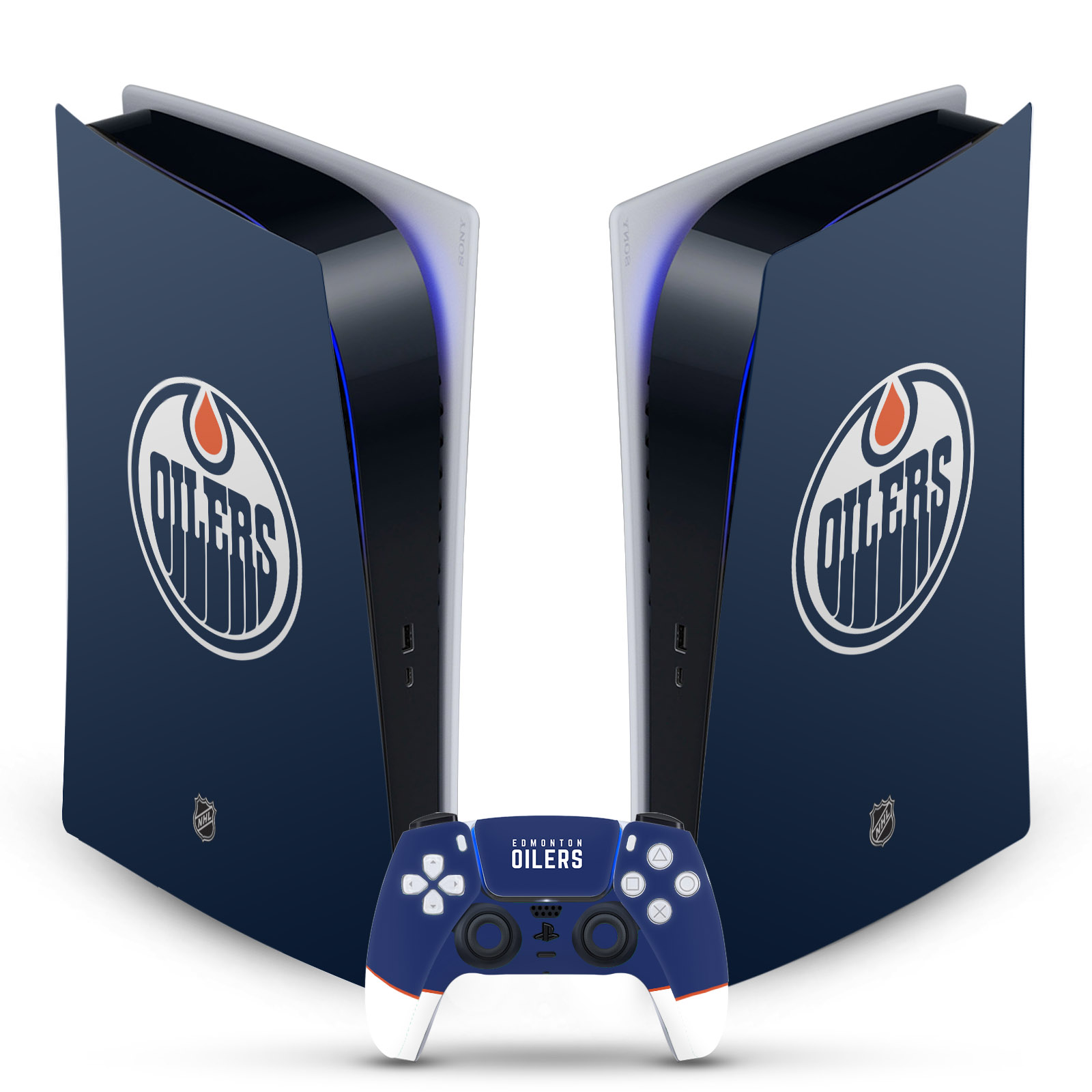 OFFICIAL NHL EDMONTON OILERS VINYL SKIN FOR SONY PS5 DIGITAL EDITION BUNDLE