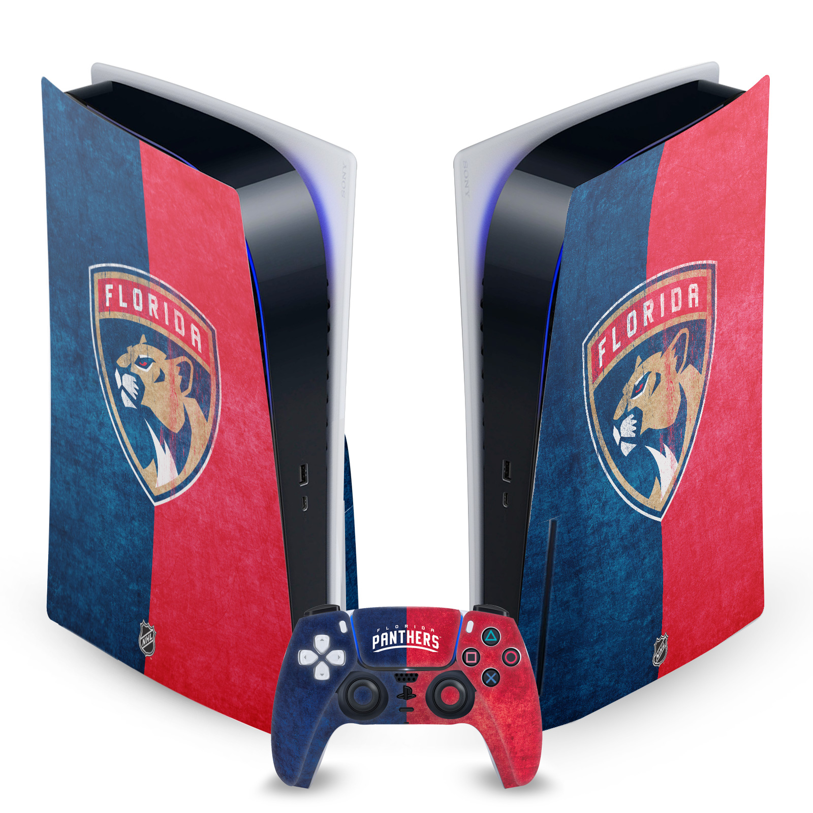 OFFICIAL NHL FLORIDA PANTHERS VINYL SKIN DECAL FOR SONY PS5 DISC EDITION BUNDLE