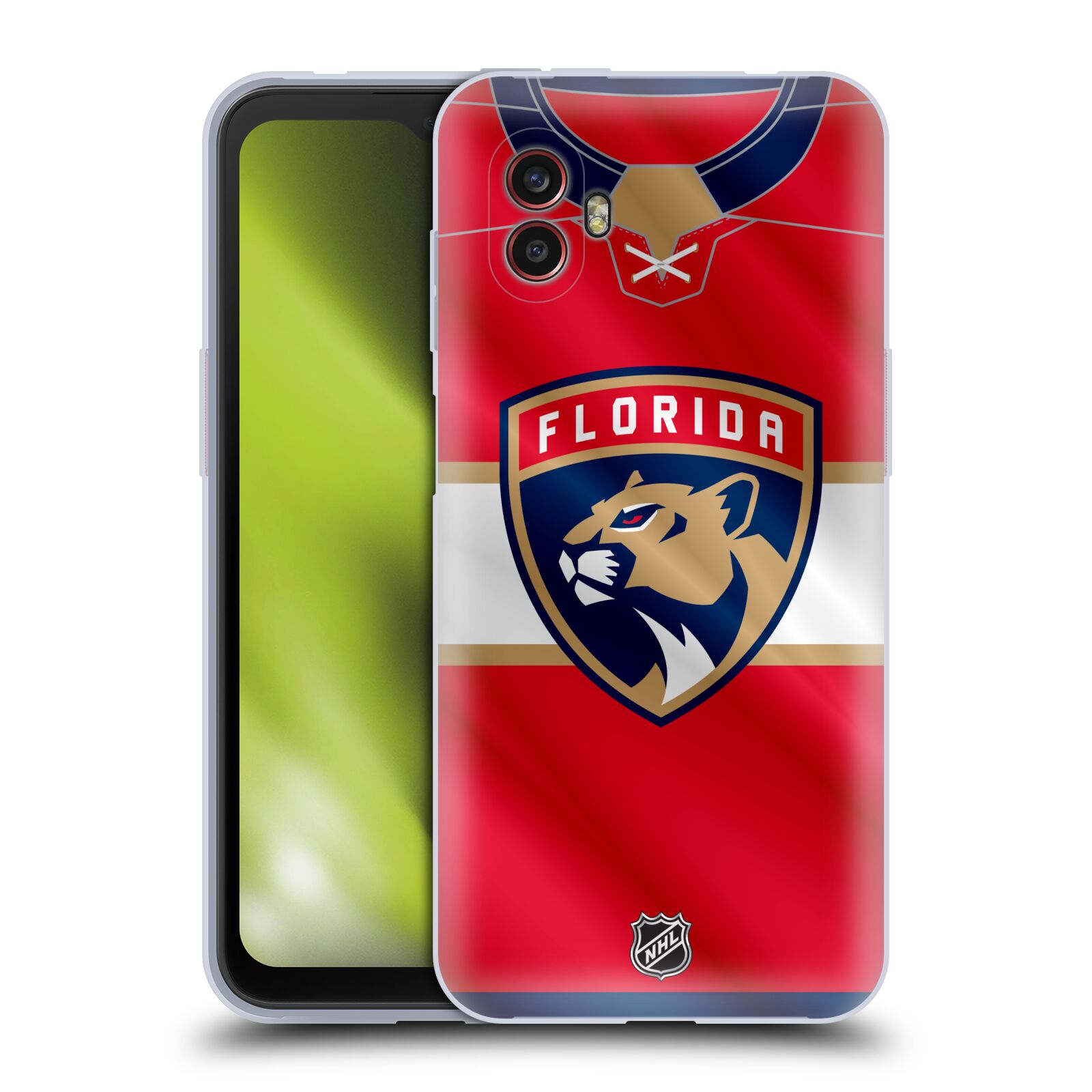 Silikonové pouzdro - Samsung Galaxy Xcover 6 Pro - NHL - Dres Florida Panthers (Silikonový kryt, obal, pouzdro na mobilní telefon Samsung Galaxy Xcover 6 Pro s licencovaným motivem NHL - Dres Florida Panthers)