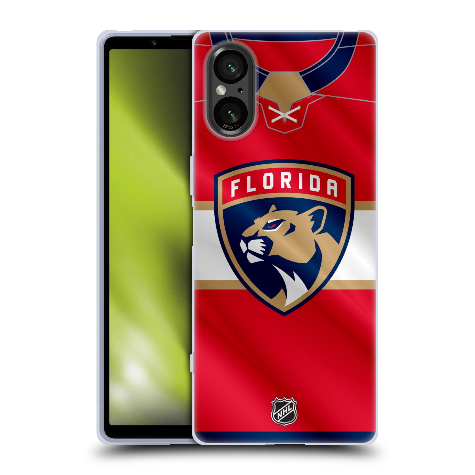 Silikonové pouzdro - Sony Xperia 5 V - NHL - Dres Florida Panthers (Silikonový kryt, obal, pouzdro na mobilní telefon Sony Xperia 5 V s licencovaným motivem NHL - Dres Florida Panthers)