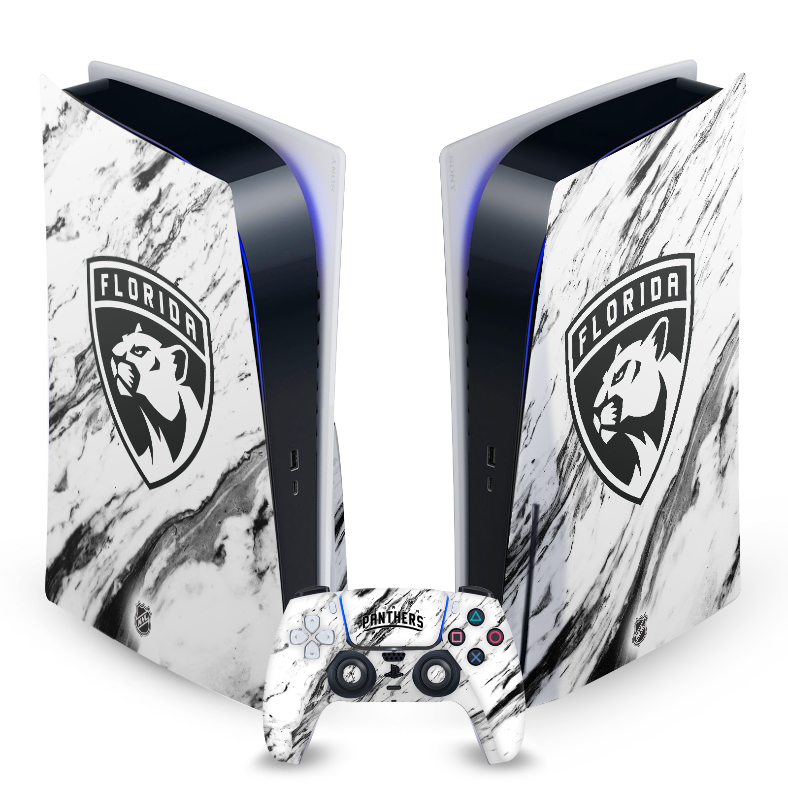 OFFICIAL NHL FLORIDA PANTHERS VINYL SKIN DECAL FOR SONY PS5 DISC EDITION BUNDLE