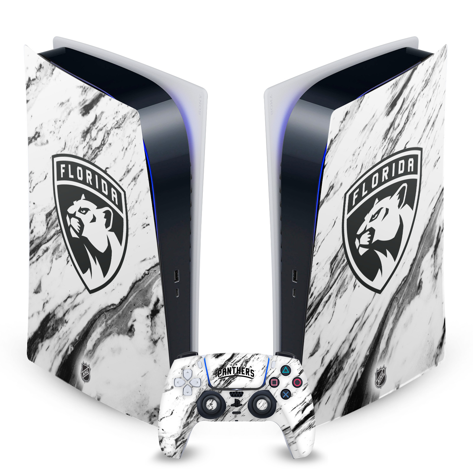 OFFICIAL NHL FLORIDA PANTHERS VINYL SKIN FOR SONY PS5 DIGITAL EDITION BUNDLE