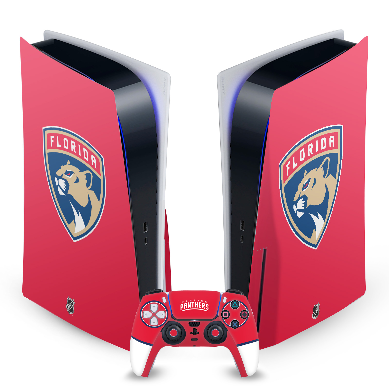 OFFICIAL NHL FLORIDA PANTHERS VINYL SKIN DECAL FOR SONY PS5 DISC EDITION BUNDLE