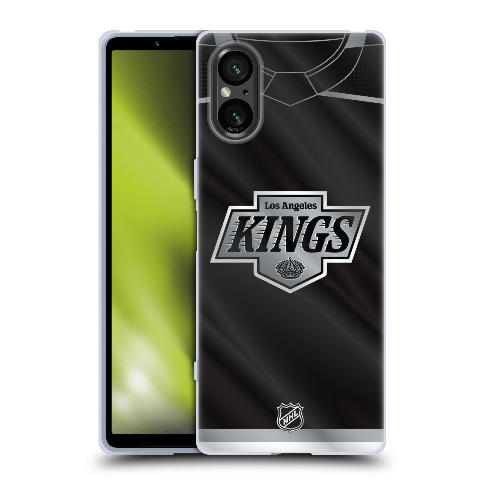 Silikonové pouzdro - Sony Xperia 5 V - NHL - Dres Los Angeles Kings (Silikonový kryt, obal, pouzdro na mobilní telefon Sony Xperia 5 V s licencovaným motivem NHL - Dres Los Angeles Kings)