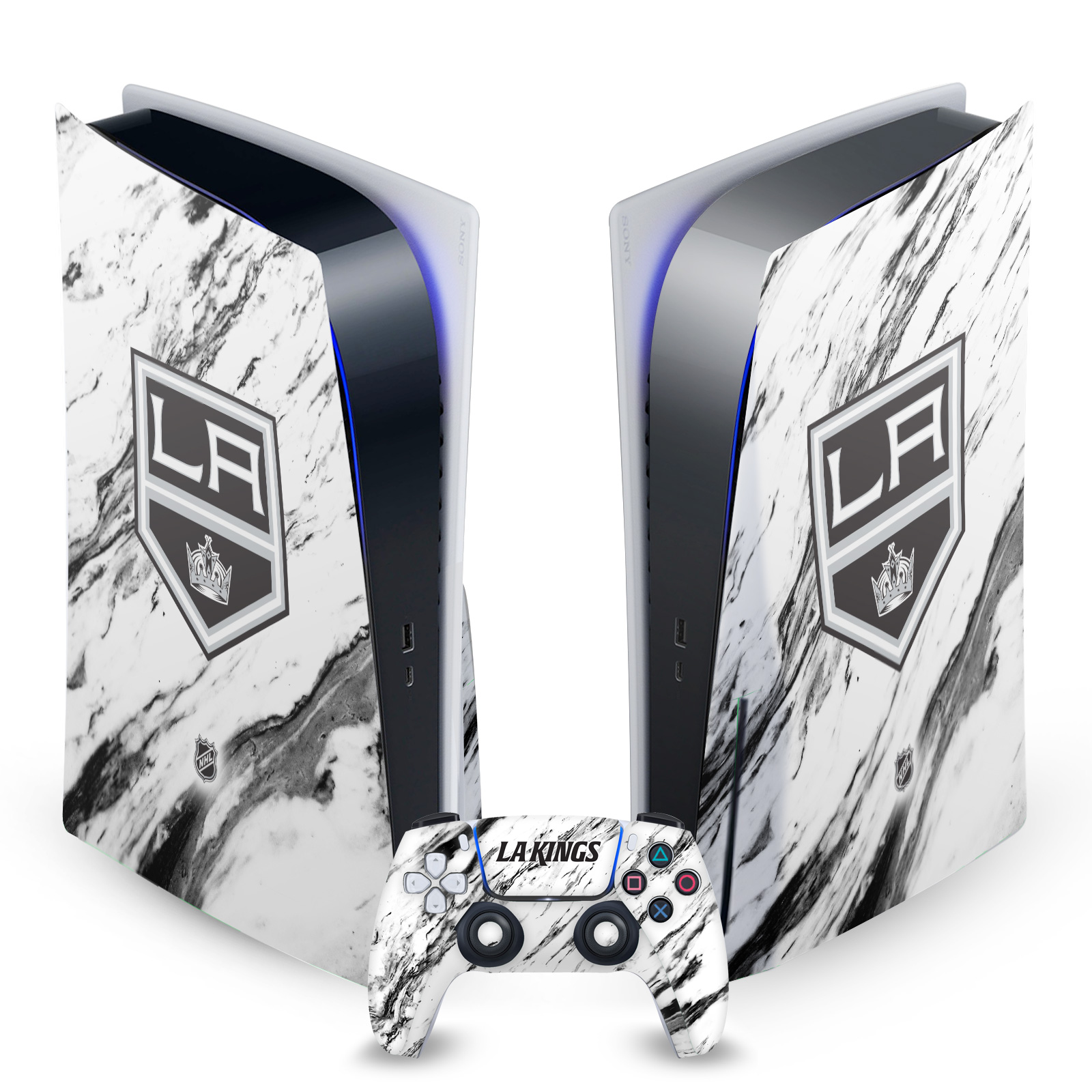 OFFICIAL NHL LOS ANGELES KINGS VINYL SKIN DECAL FOR SONY PS5 DISC EDITION BUNDLE