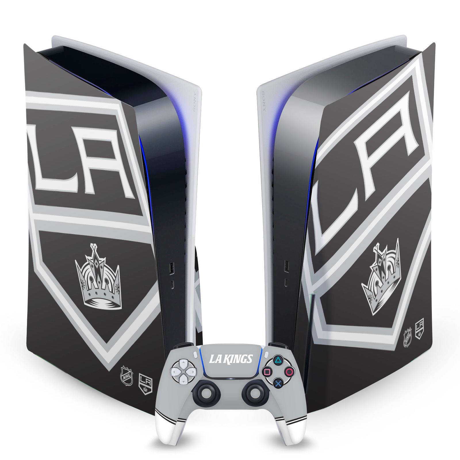 OFFICIAL NHL LOS ANGELES KINGS VINYL SKIN DECAL FOR SONY PS5 DISC EDITION BUNDLE