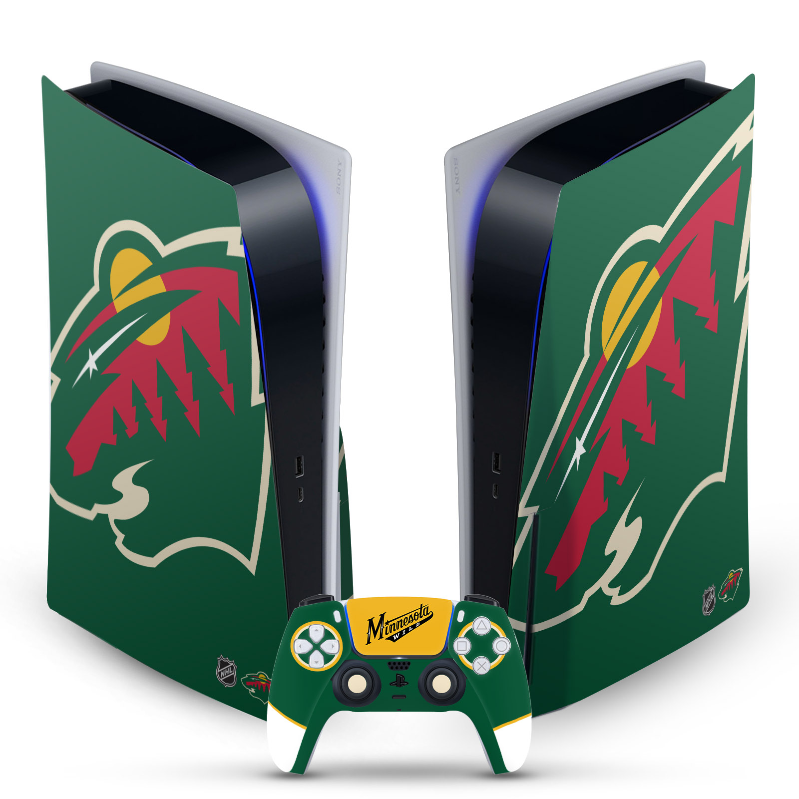 OFFICIAL NHL MINNESOTA WILD VINYL SKIN DECAL FOR SONY PS5 DISC EDITION BUNDLE