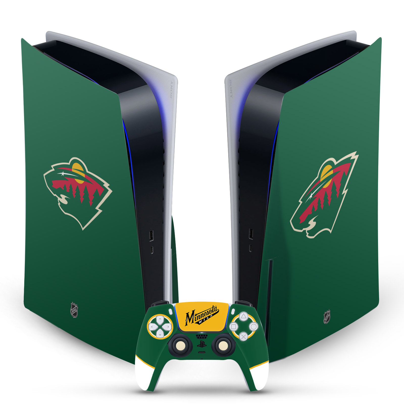 OFFICIAL NHL MINNESOTA WILD VINYL SKIN DECAL FOR SONY PS5 DISC EDITION BUNDLE