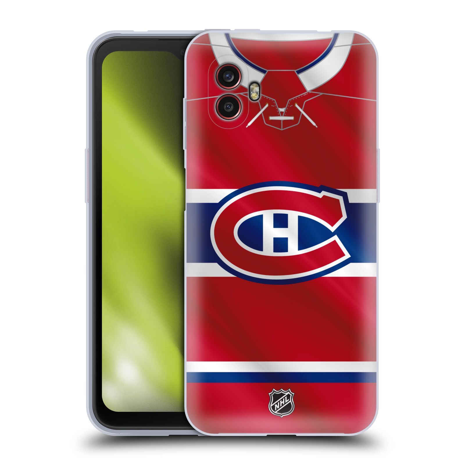 Silikonové pouzdro - Samsung Galaxy Xcover 6 Pro - NHL - Dres Montreal Canadiens (Silikonový kryt, obal, pouzdro na mobilní telefon Samsung Galaxy Xcover 6 Pro s licencovaným motivem NHL - Dres Montreal Canadiens)