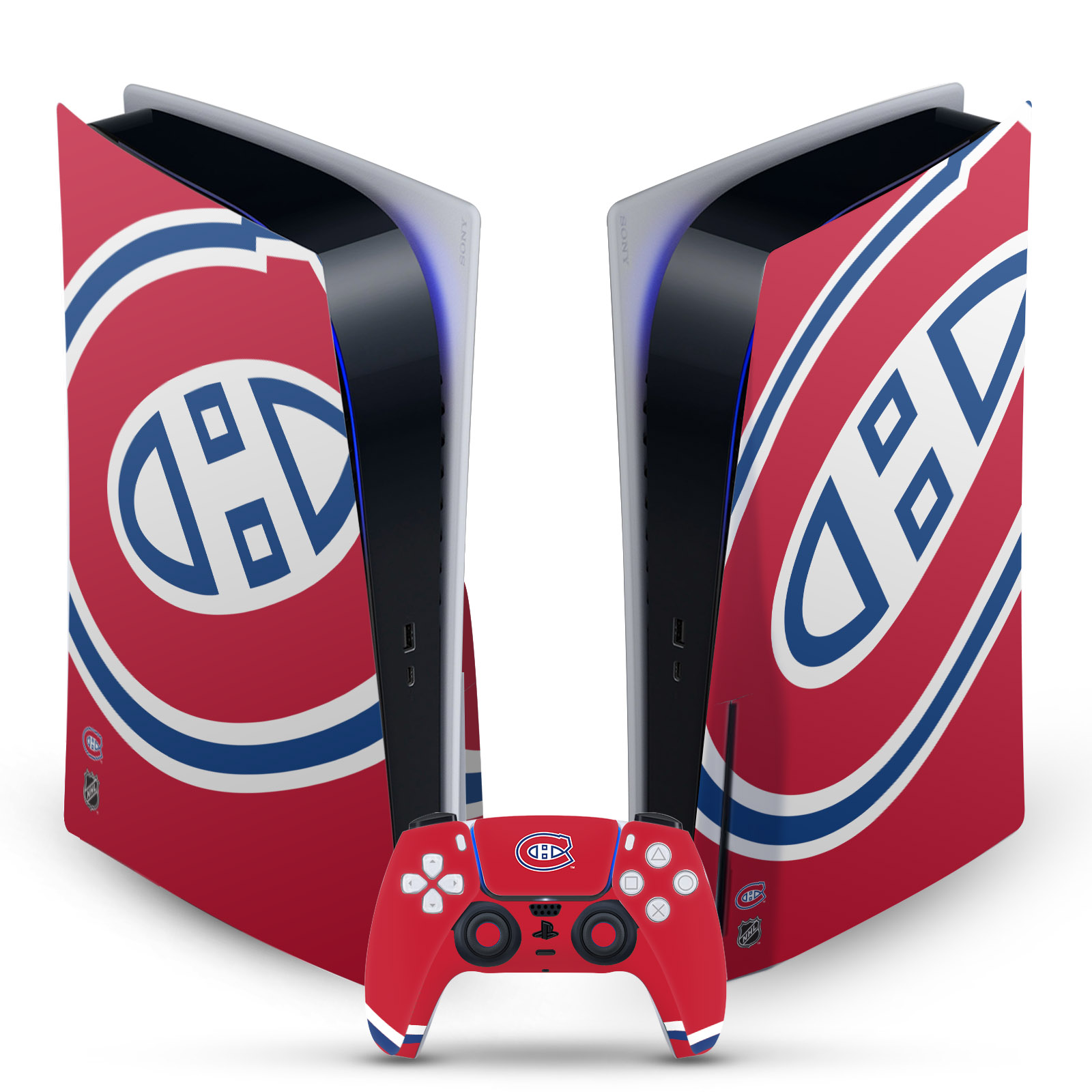 OFFICIAL NHL MONTREAL CANADIENS VINYL SKIN FOR SONY PS5 DISC EDITION BUNDLE