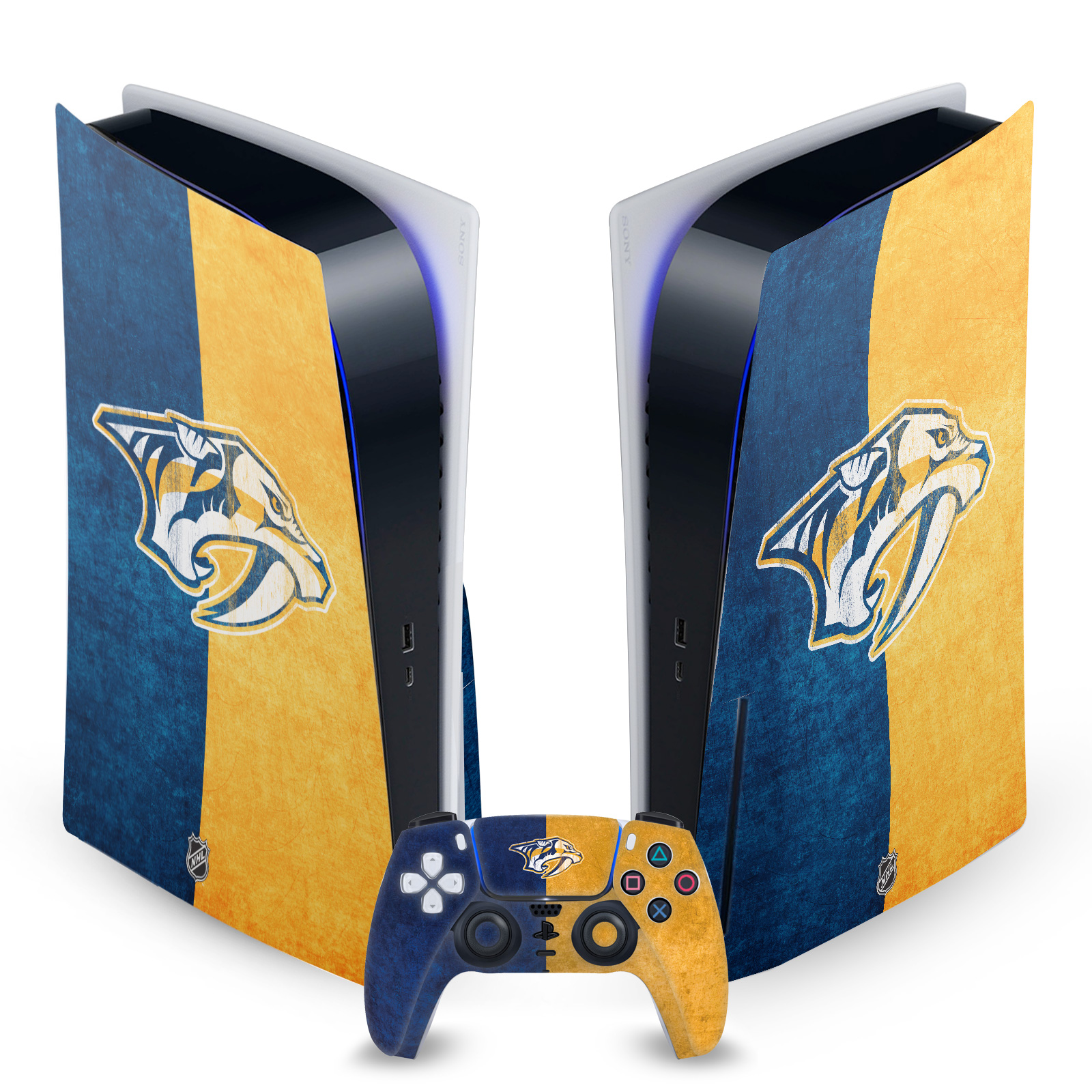 OFFICIAL NHL NASHVILLE PREDATORS VINYL SKIN FOR SONY PS5 DISC EDITION BUNDLE